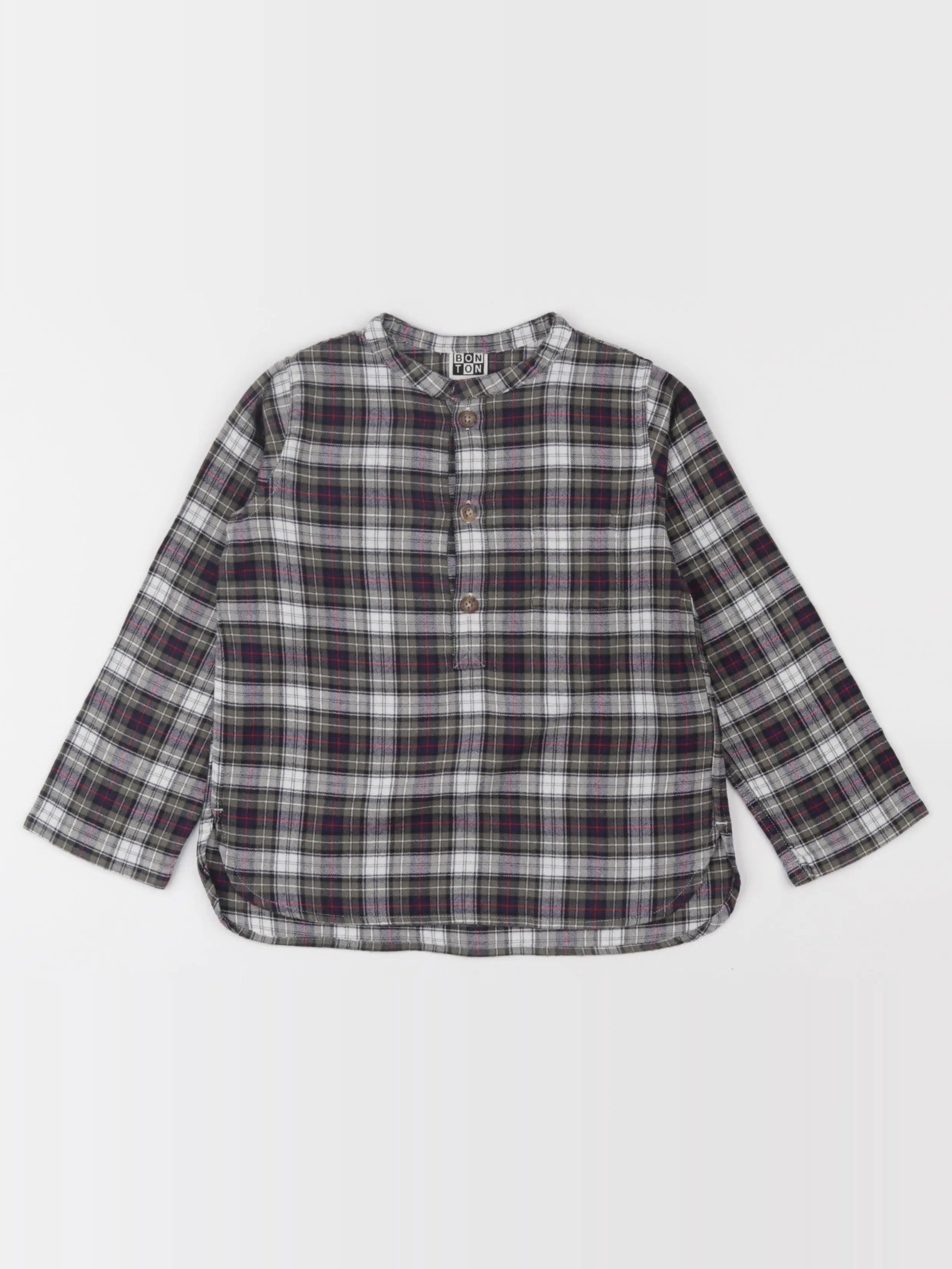 Bonton - chemise bleu, vert - 4 ans