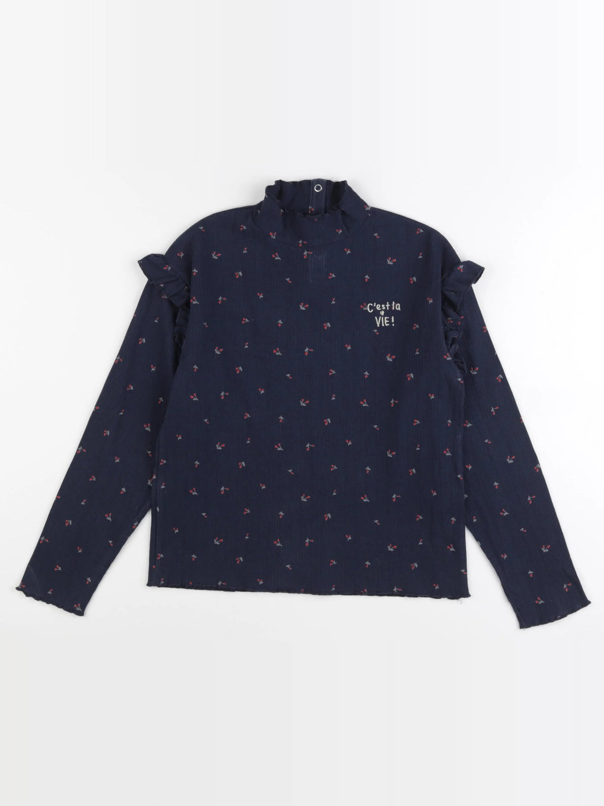Vertbaudet - tee-shirt bleu, or - 10 ans