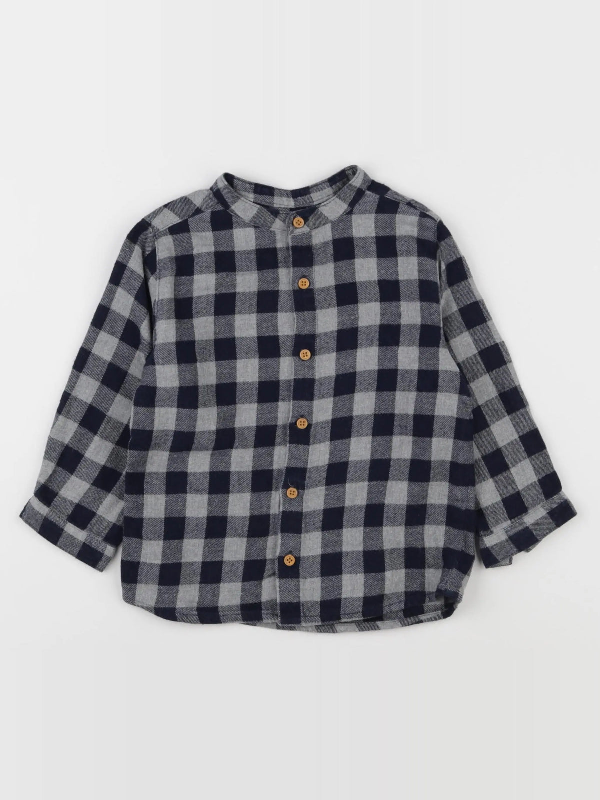 Boutchou - chemise bleu, gris - 24 mois