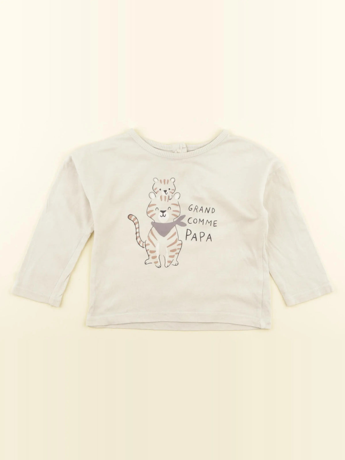 Vertbaudet - tee-shirt beige - 18 mois