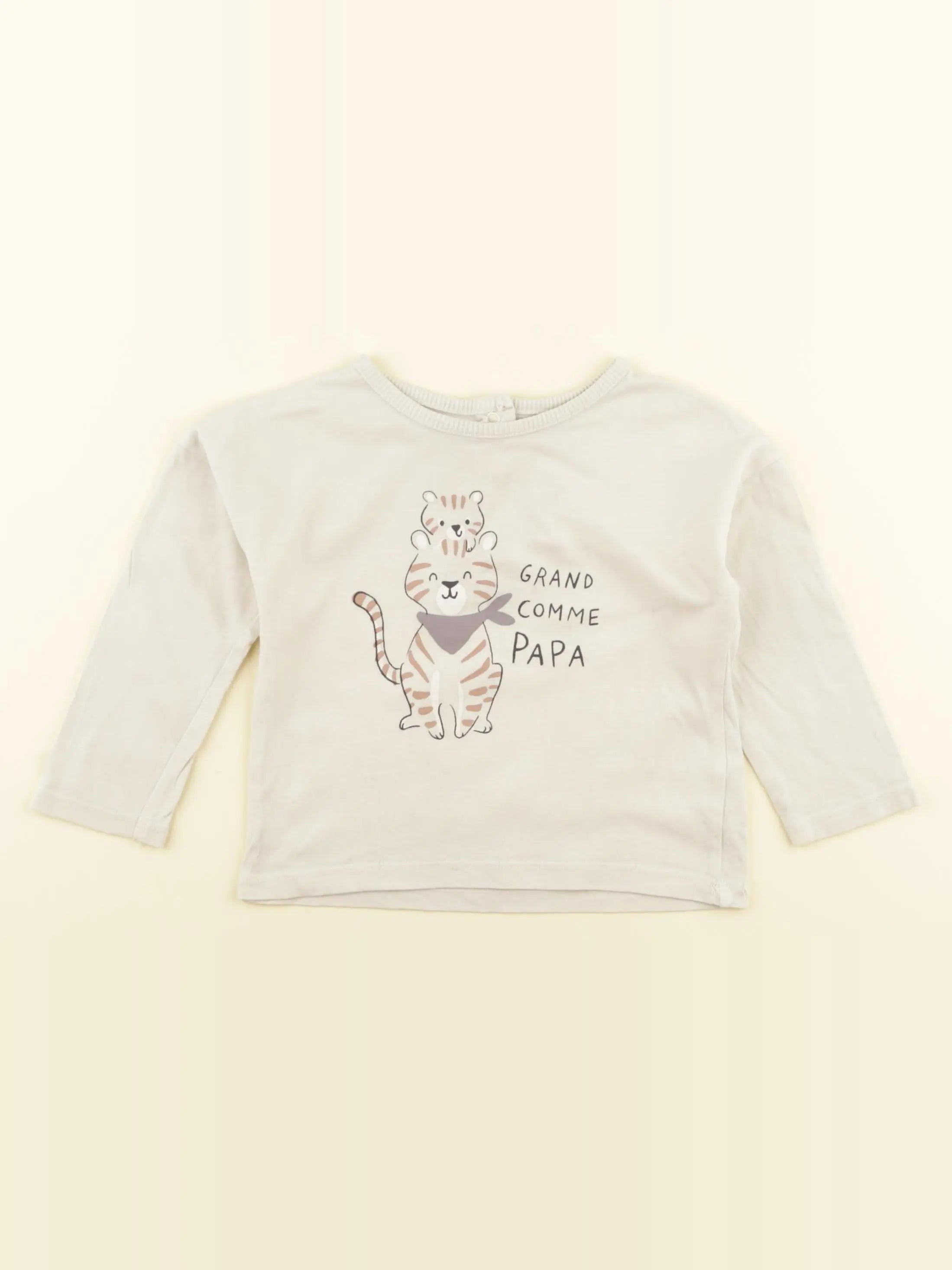 Vertbaudet - tee-shirt beige - 18 mois