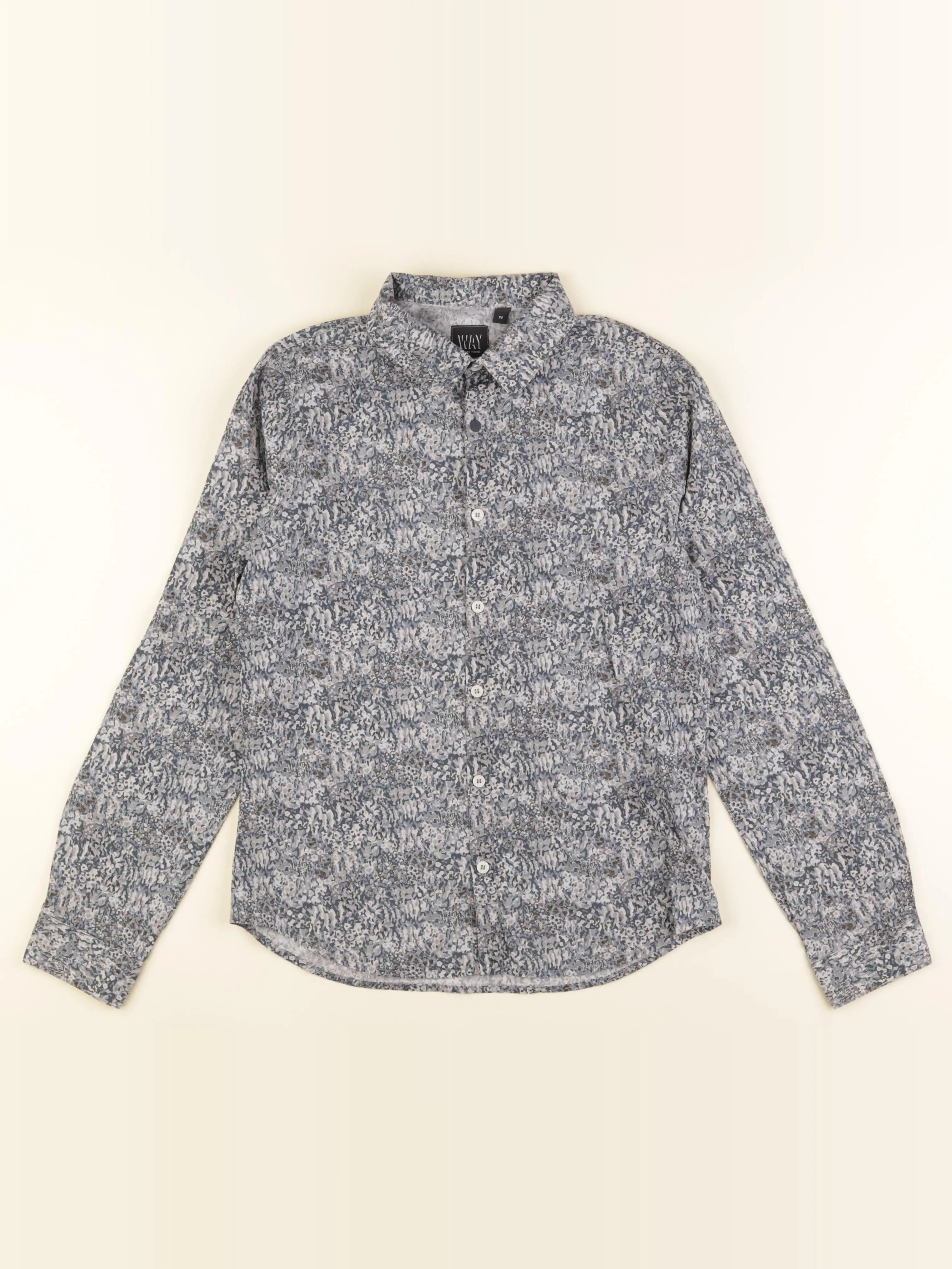 IKKS - chemise bleu, gris - 12 ans