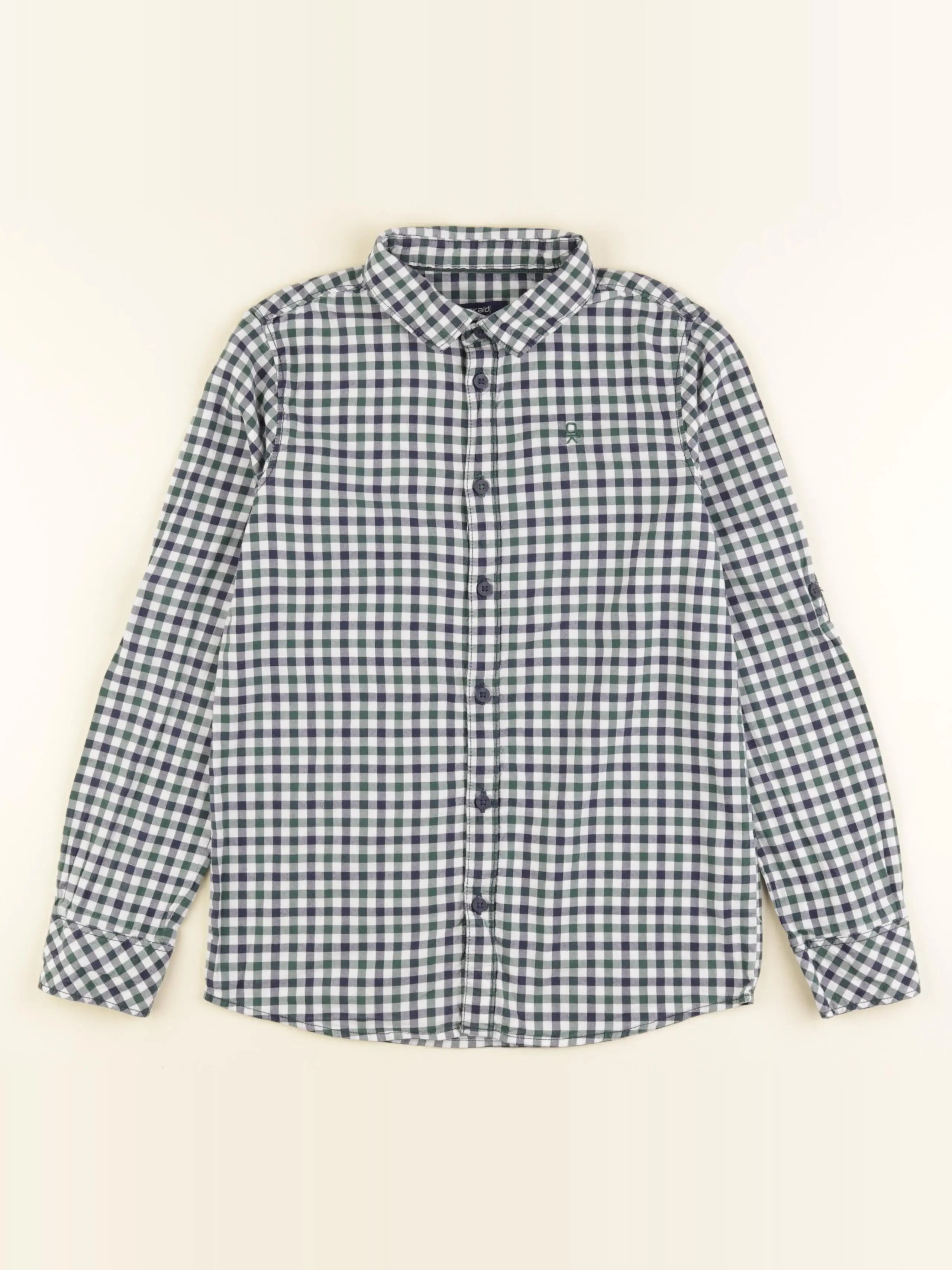 Okaidi - chemise blanc, bleu, vert - 10 ans