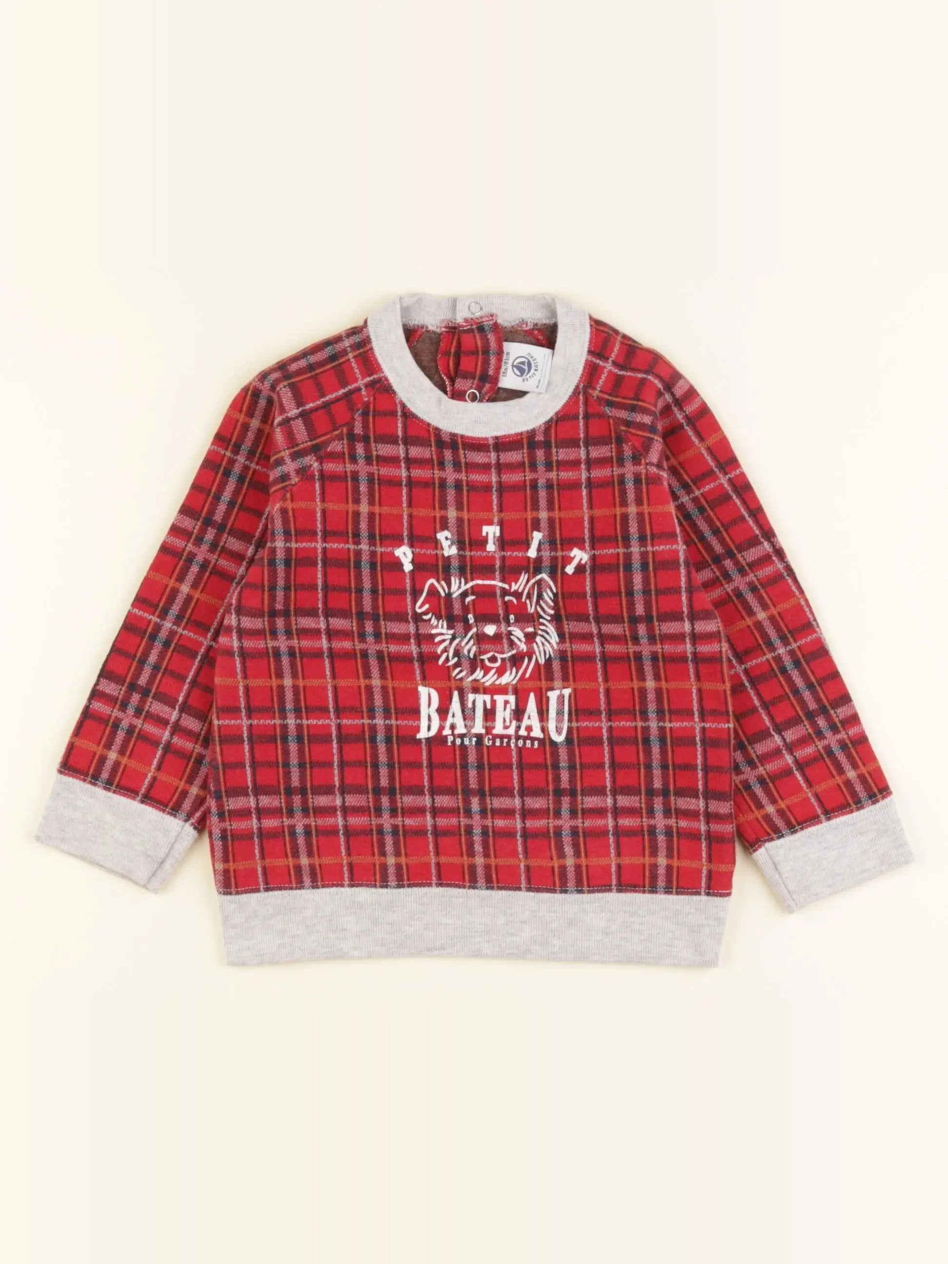 Petit Bateau - sweat rouge - 18 mois