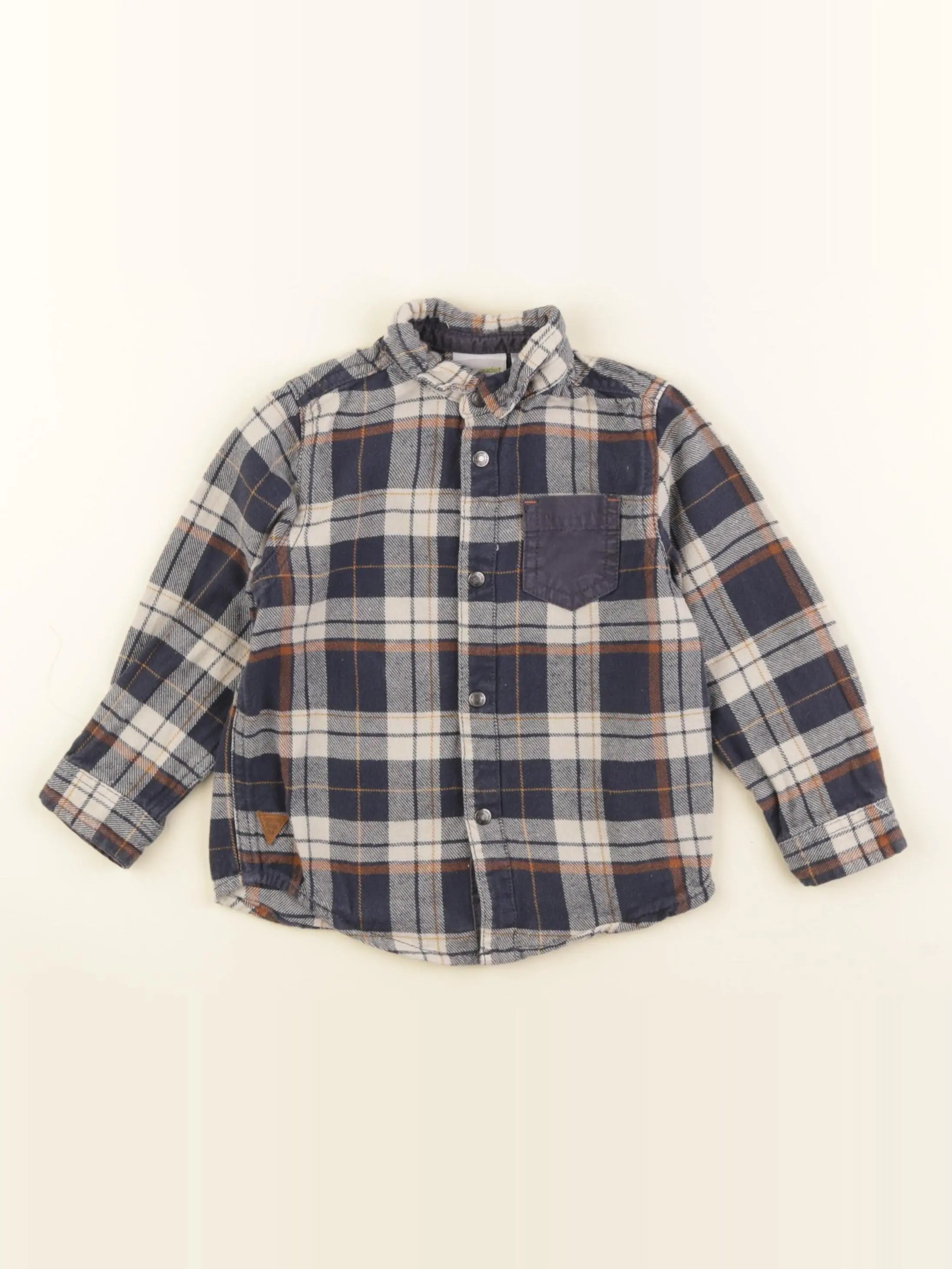 Vertbaudet - chemise bleu, blanc - 3 ans