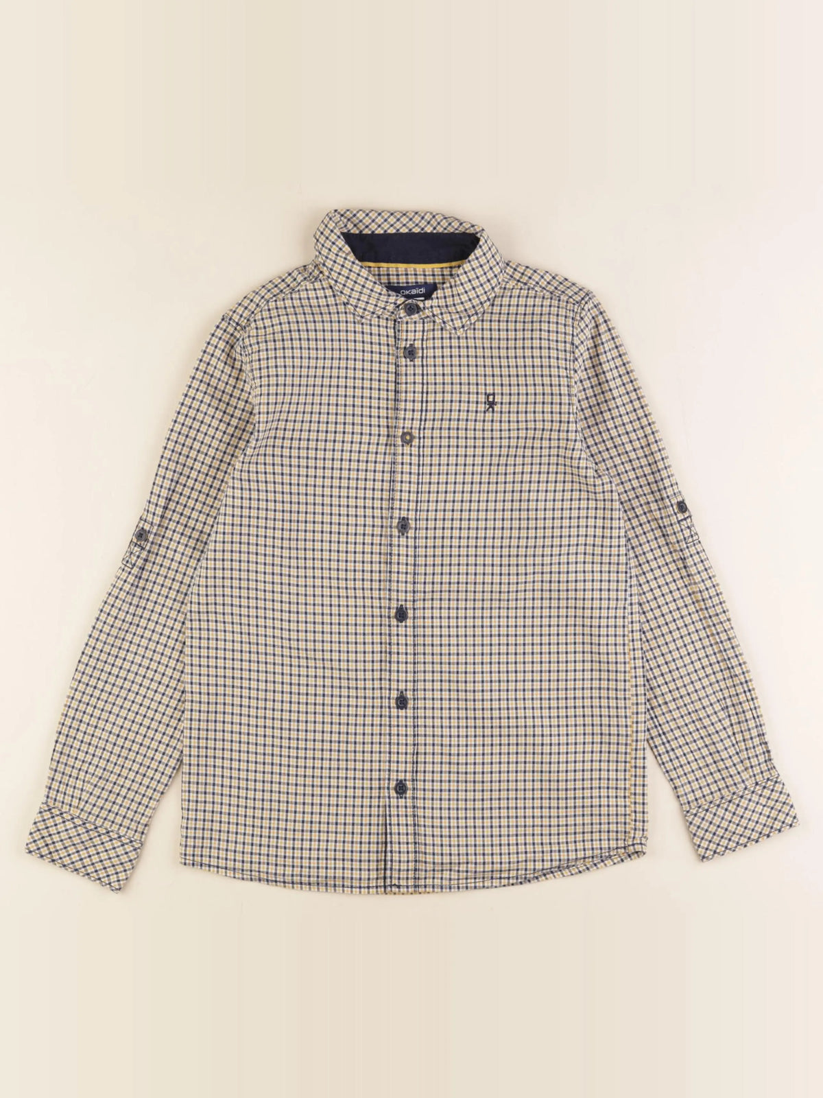 Okaidi - chemise jaune, bleu - 8 ans