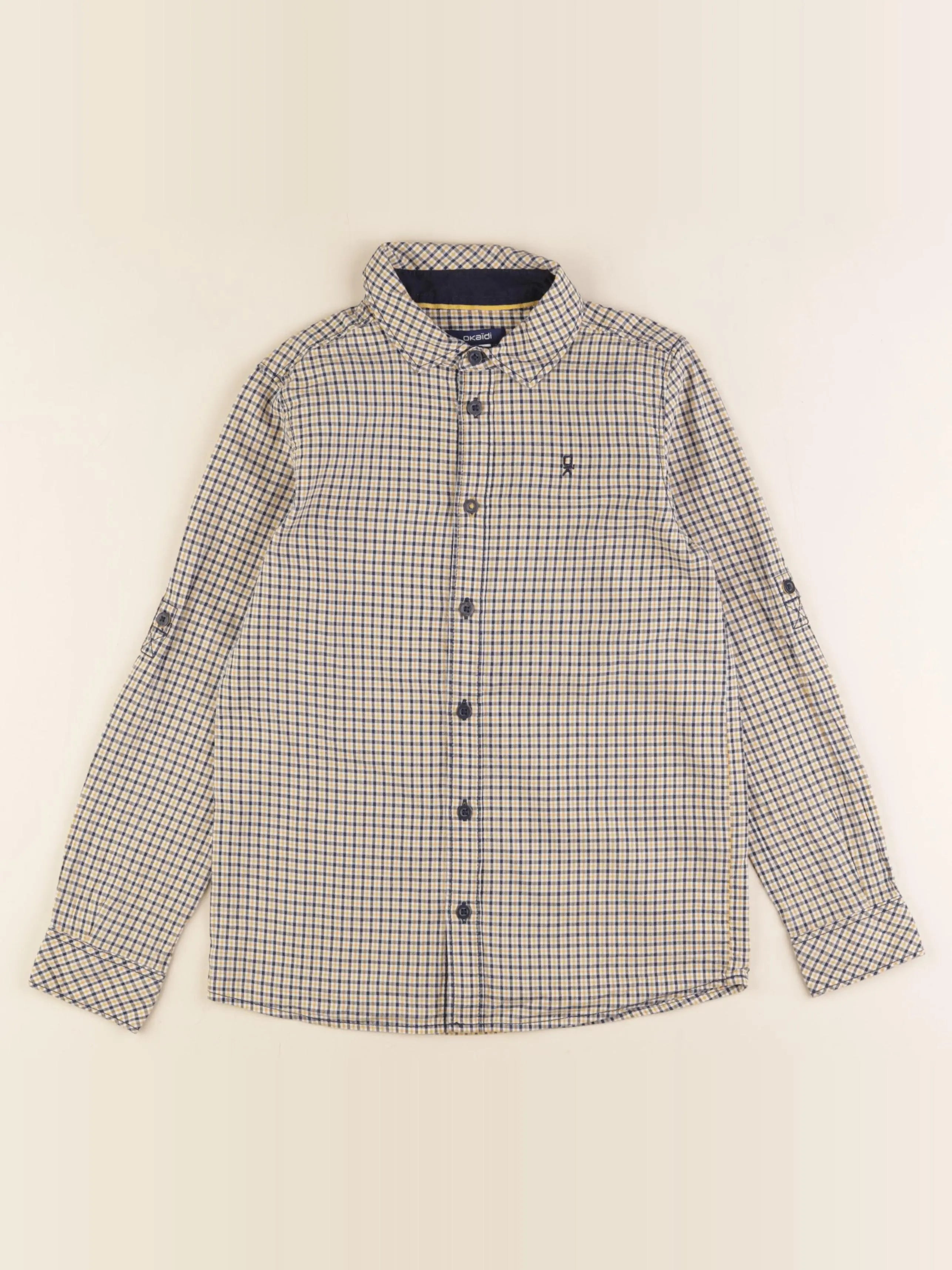 Okaidi - chemise jaune, bleu - 8 ans