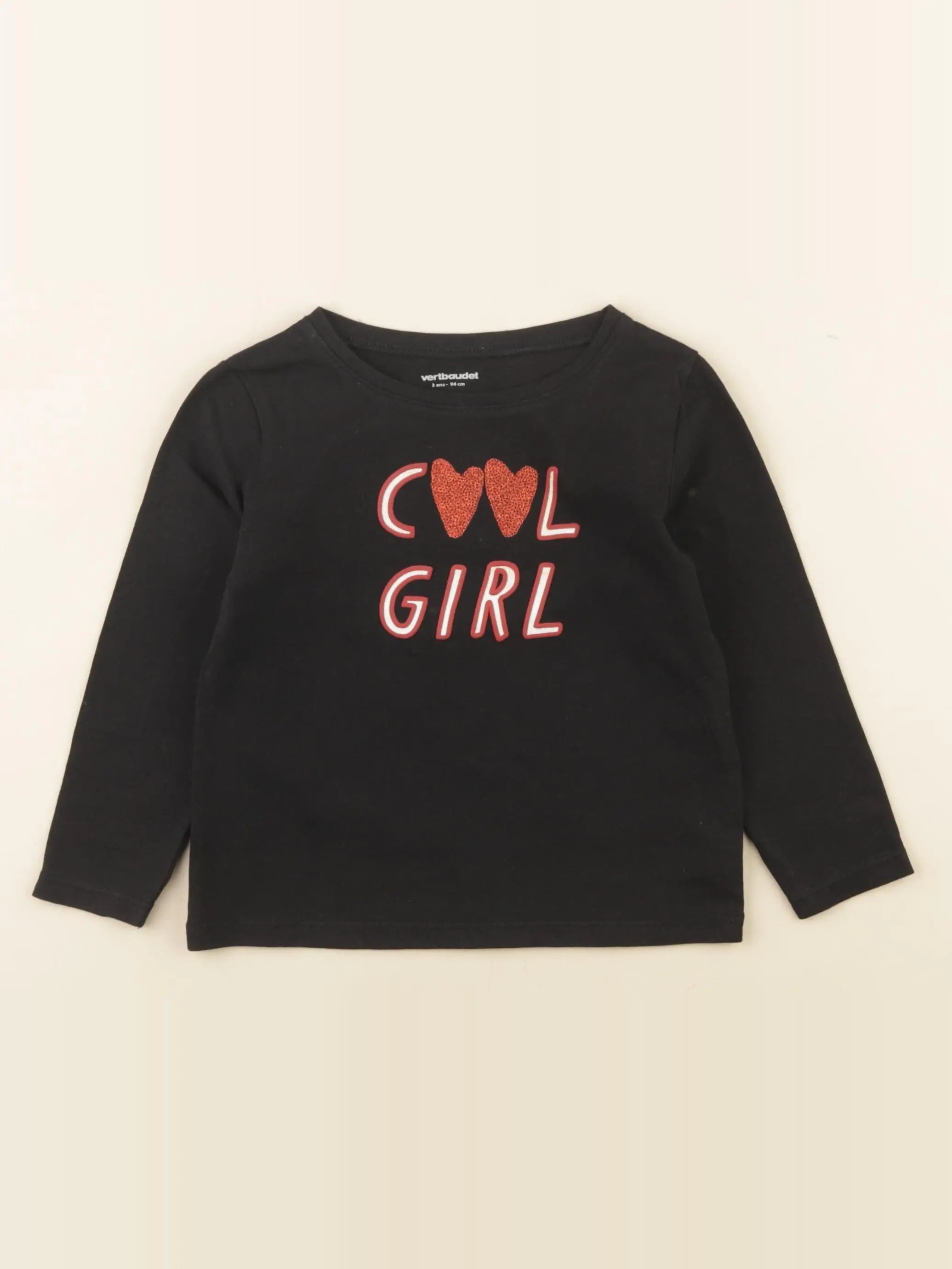 Vertbaudet - tee-shirt noir - 3 ans