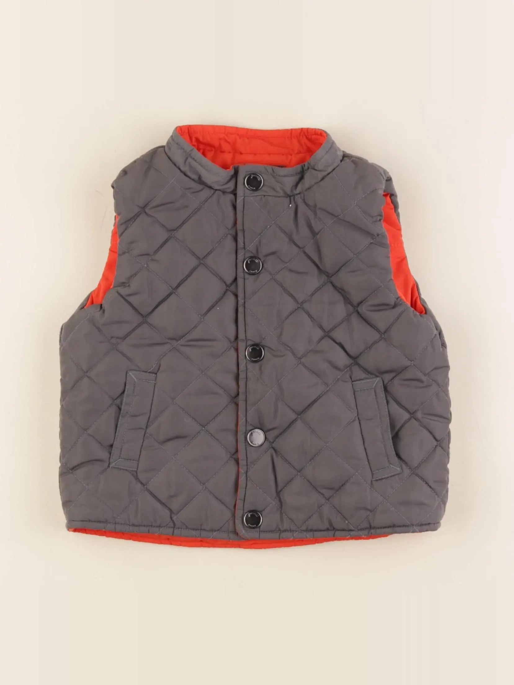 Jacadi - doudoune réversible rouge, gris - 24 mois