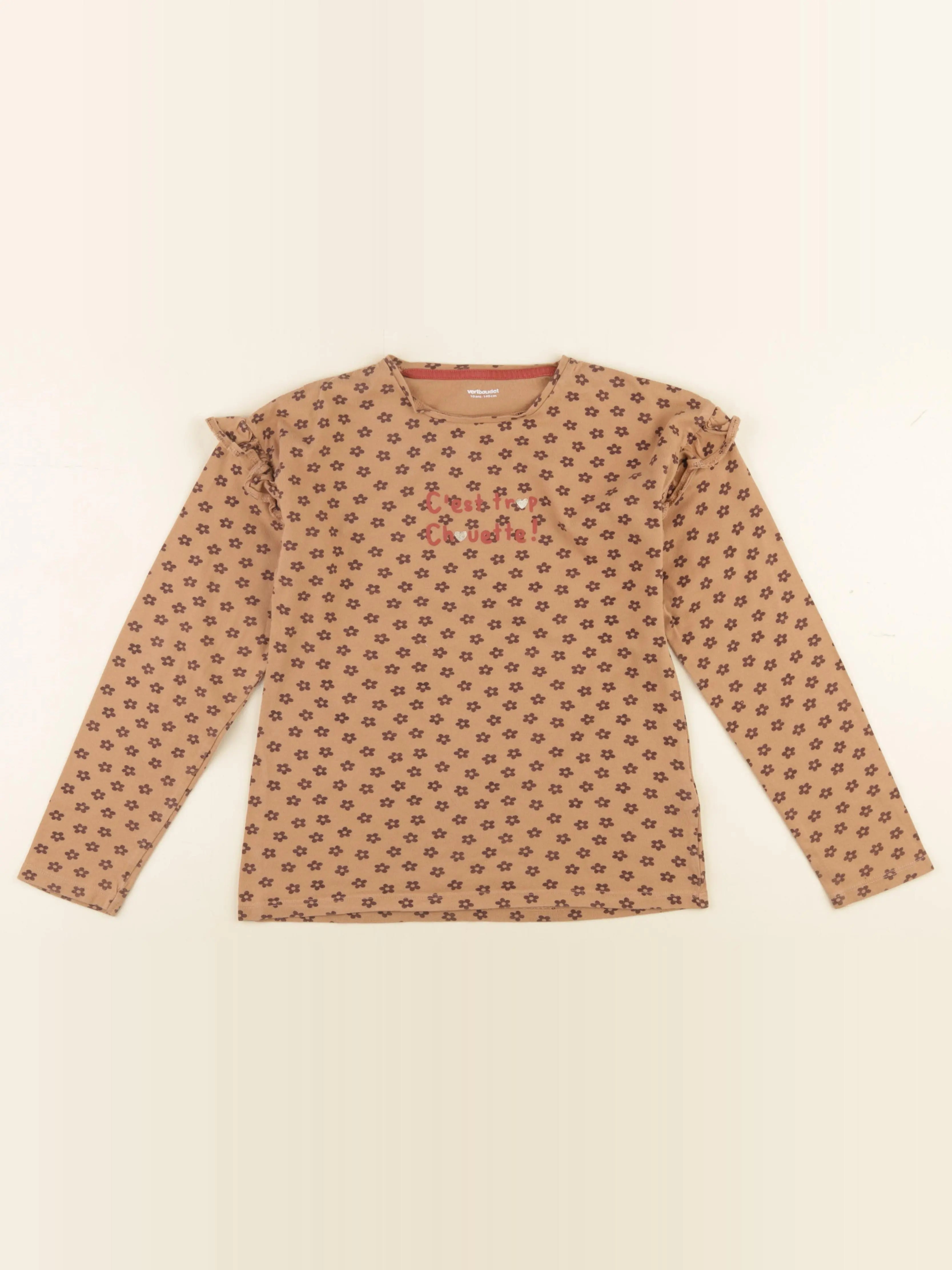 Vertbaudet - tee-shirt marron - 10 ans