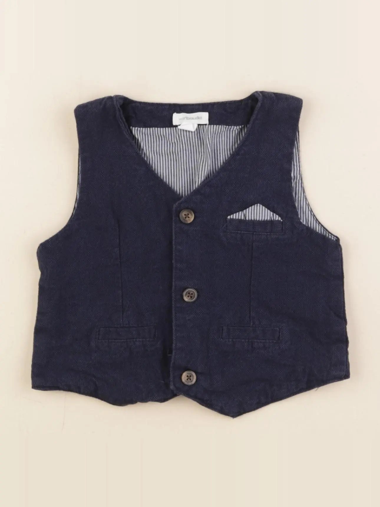 Vertbaudet - gilet bleu - 12 mois