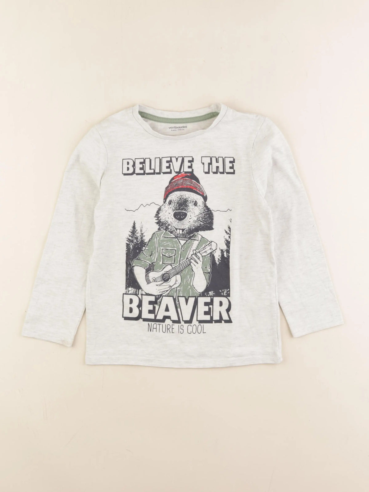 Vertbaudet - tee-shirt gris - 6 ans