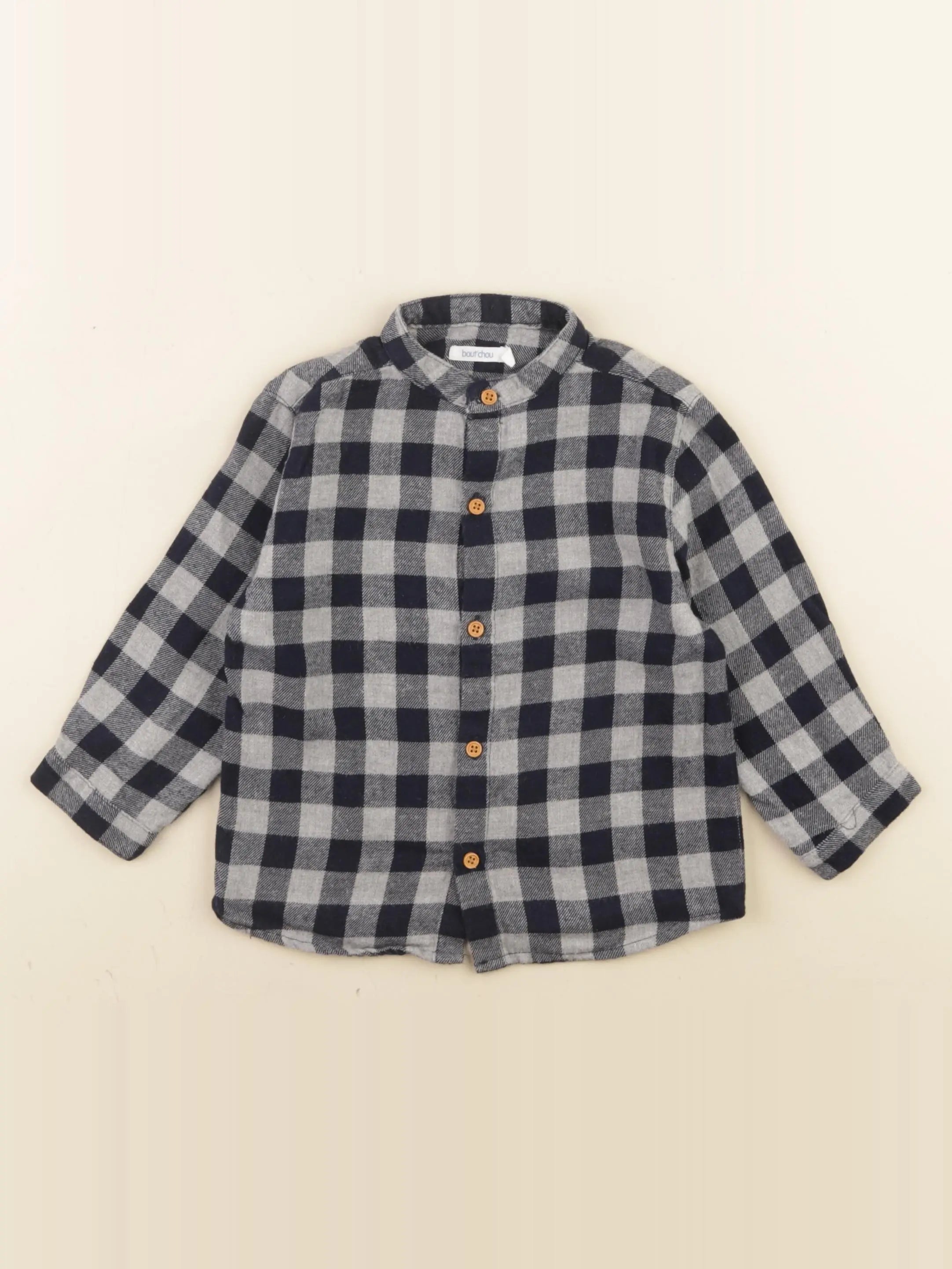 Boutchou - chemise gris, bleu - 18 mois