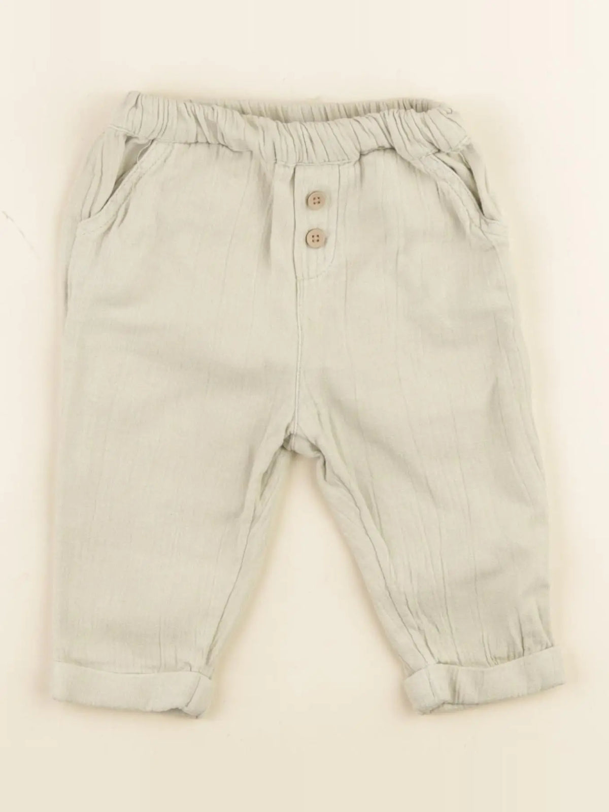 Vertbaudet - pantalon vert - 9 mois