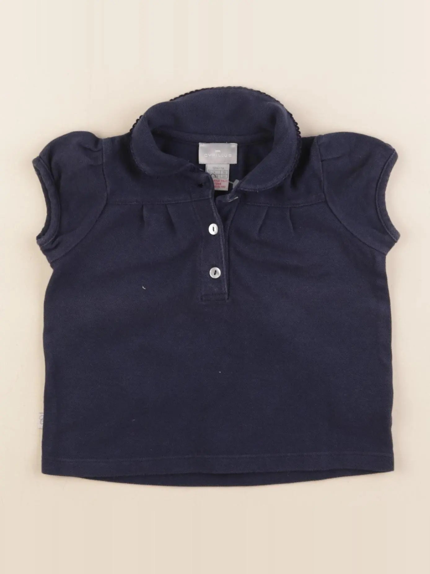 Cyrillus - polo bleu - 12 mois
