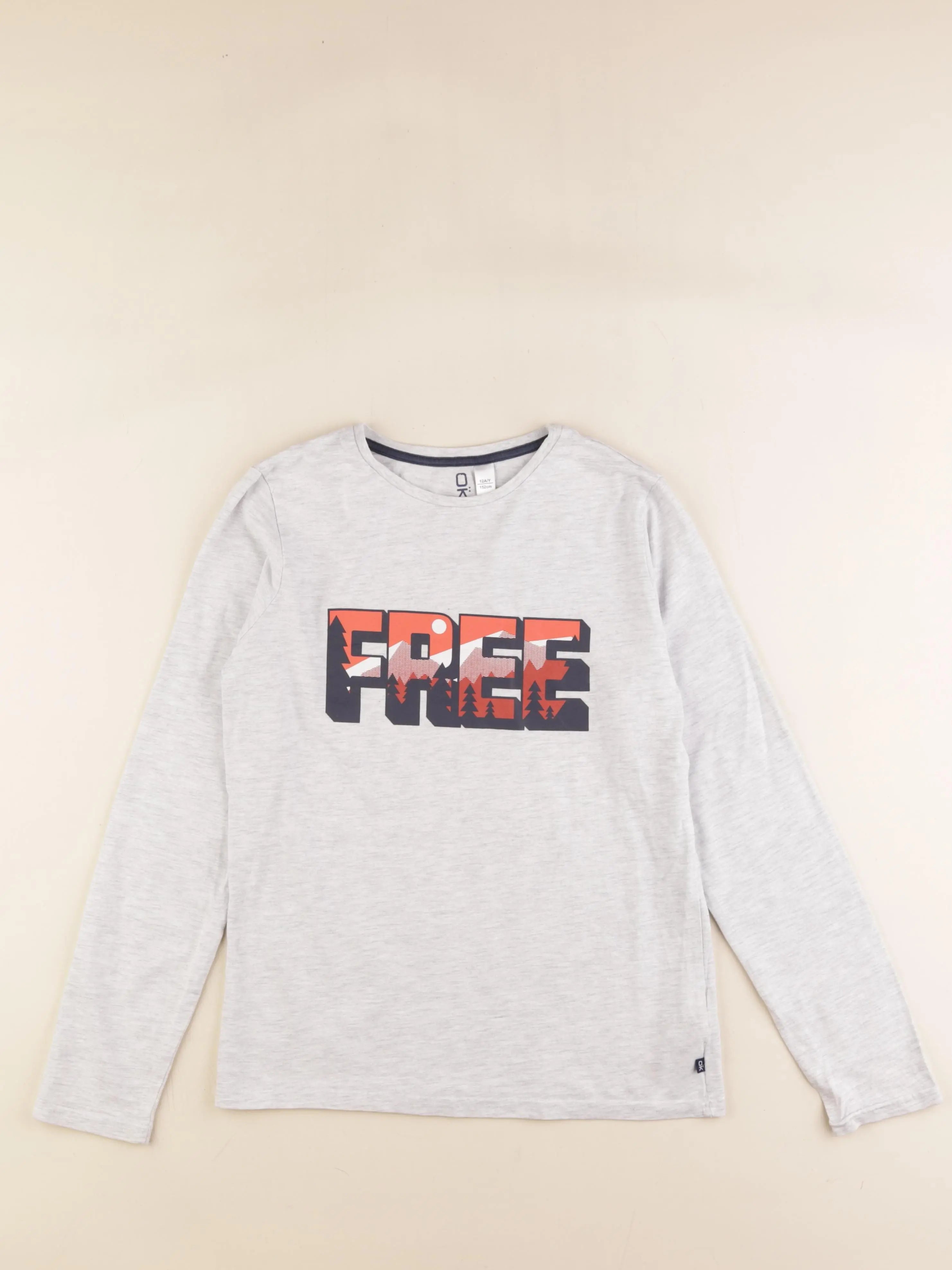 Okaidi - tee-shirt gris - 12 ans