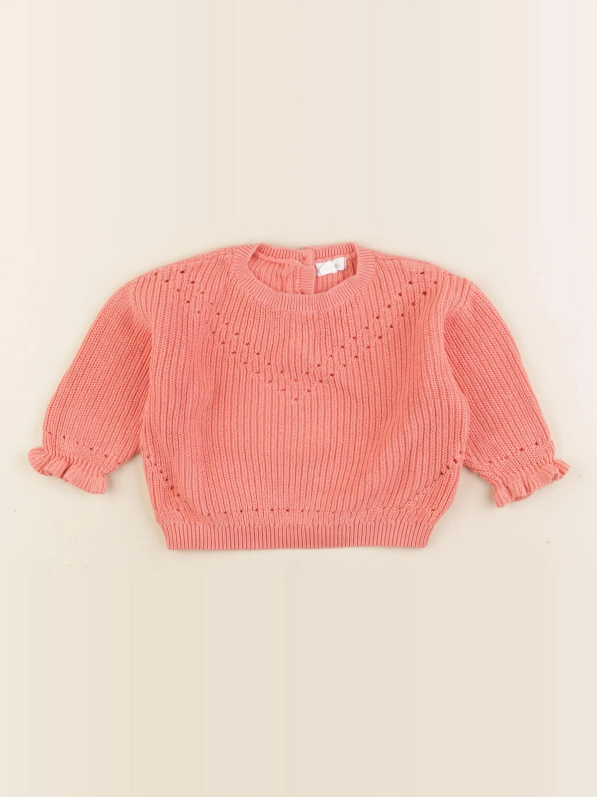 Vertbaudet - pull orange - 9 mois