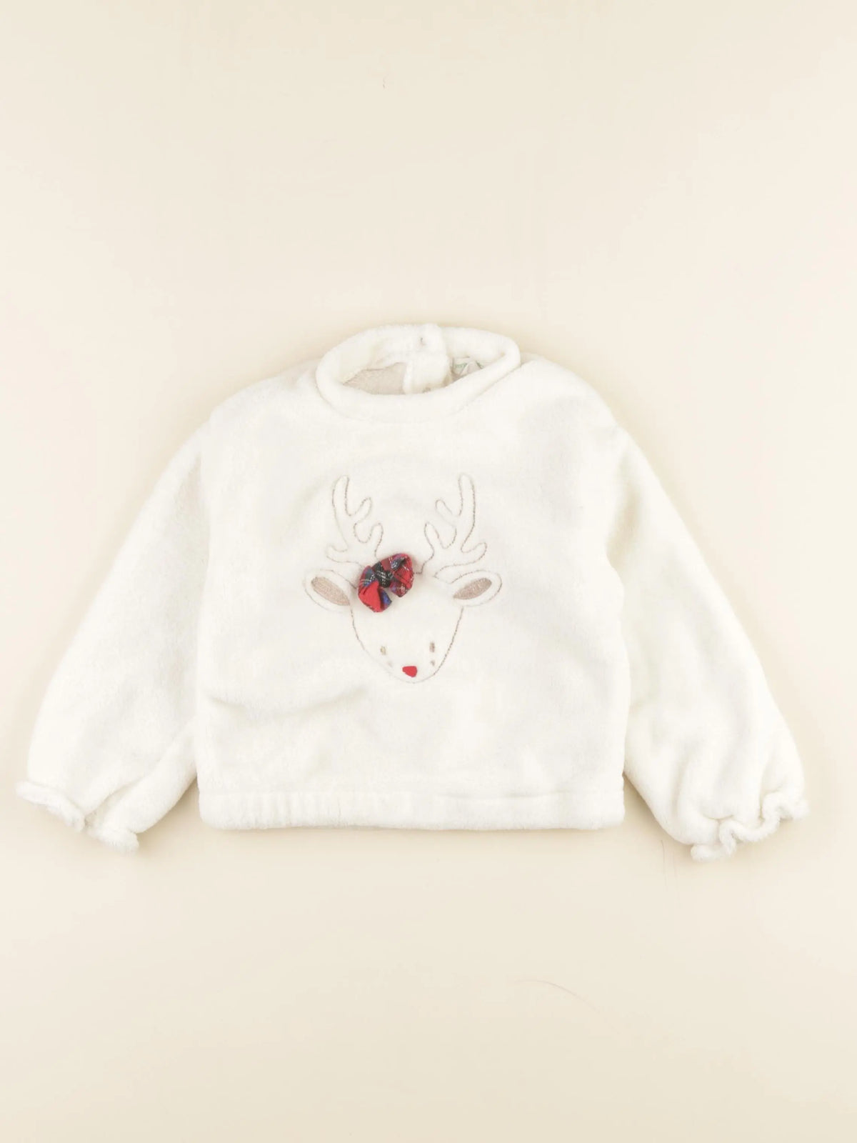 Vertbaudet - sweat blanc, or - 36 mois