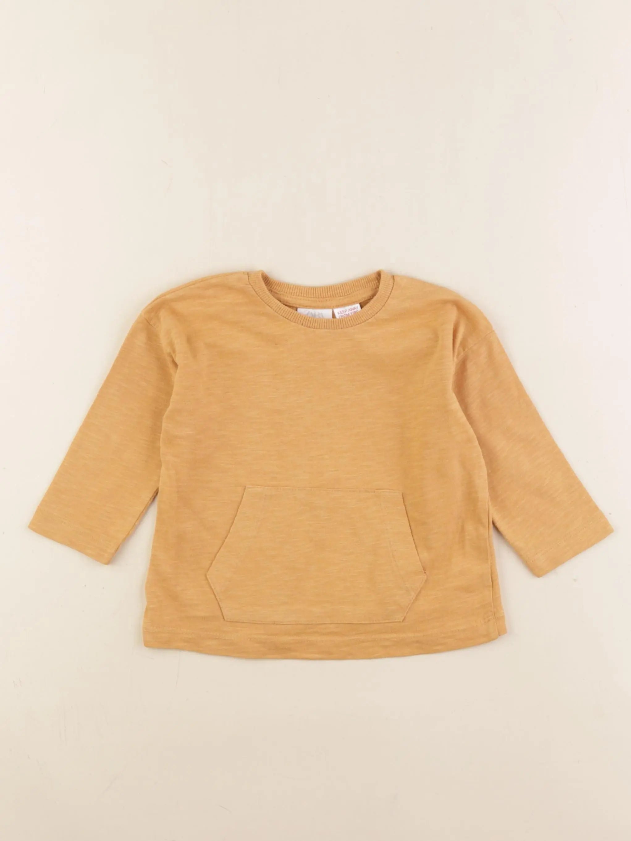 Zara - tee-shirt jaune - 6/9 mois