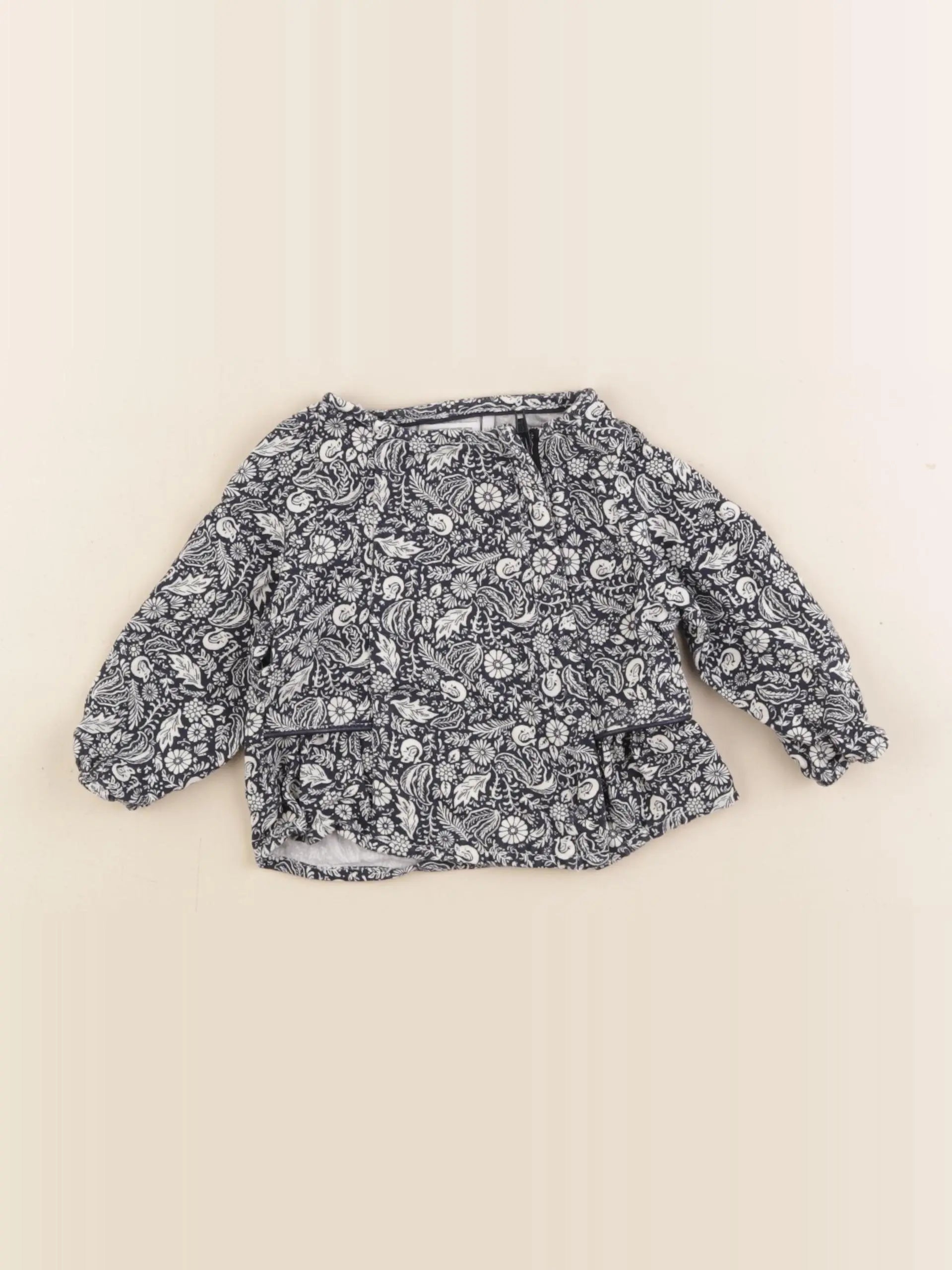 IKKS - blouse bleu, beige - 6 mois