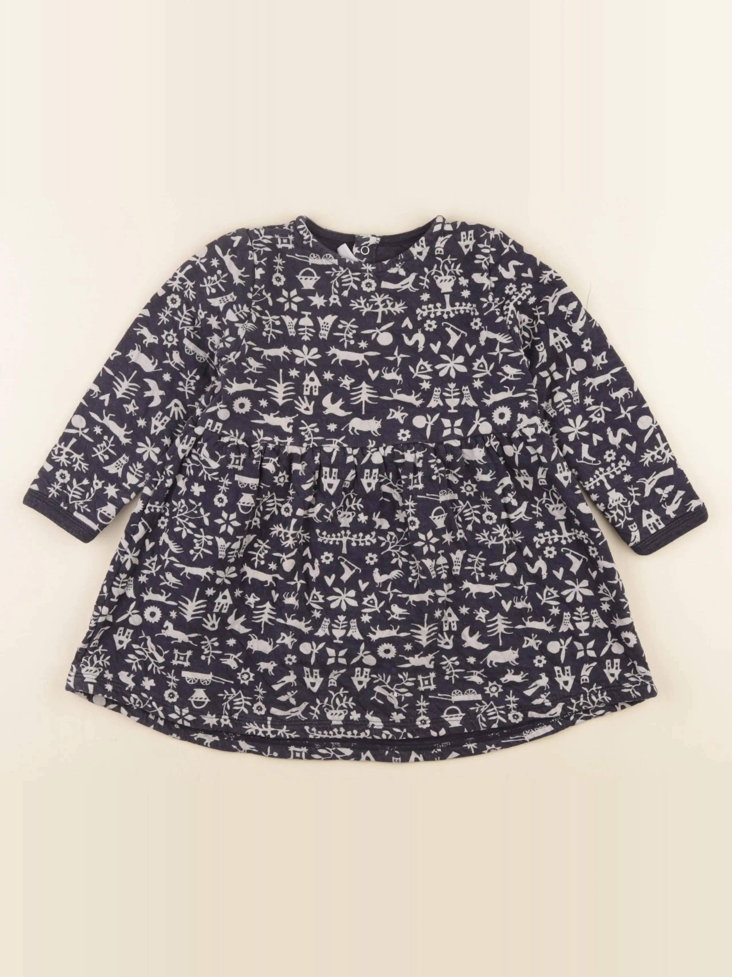Petit Bateau - robe bleu - 36 mois