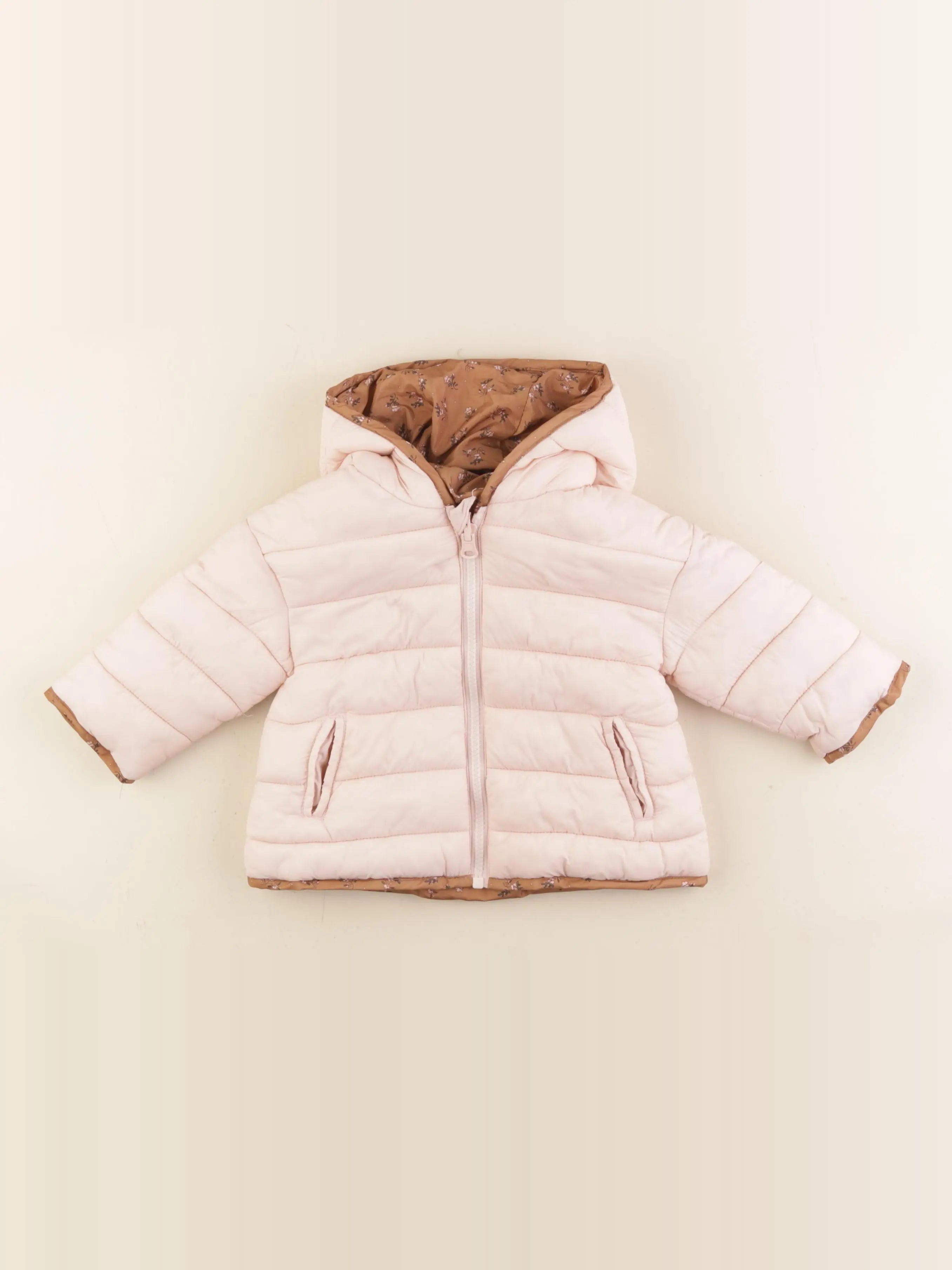 Vertbaudet - doudoune rose - 12 mois