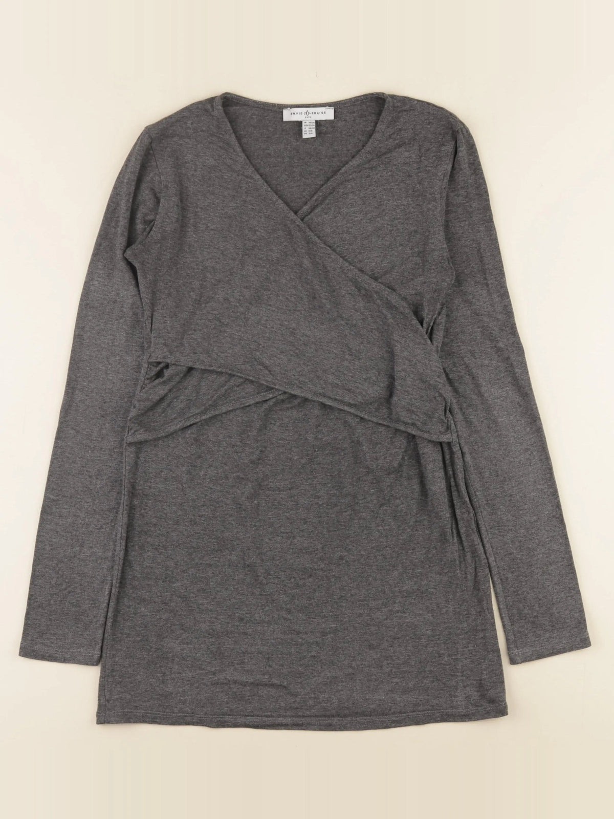 Envie de fraise - tee-shirt grossesse, allaitement gris - 34 à 36