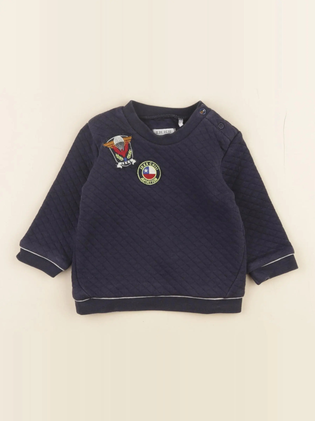 IKKS - sweat bleu - 6 mois