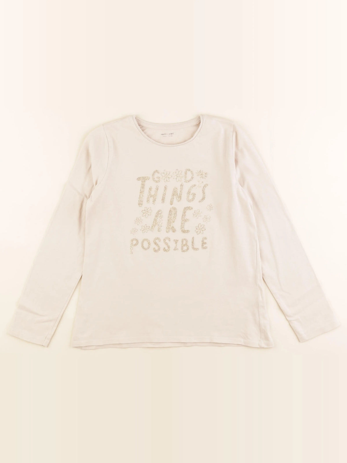 Vertbaudet - tee-shirt beige - 10 ans