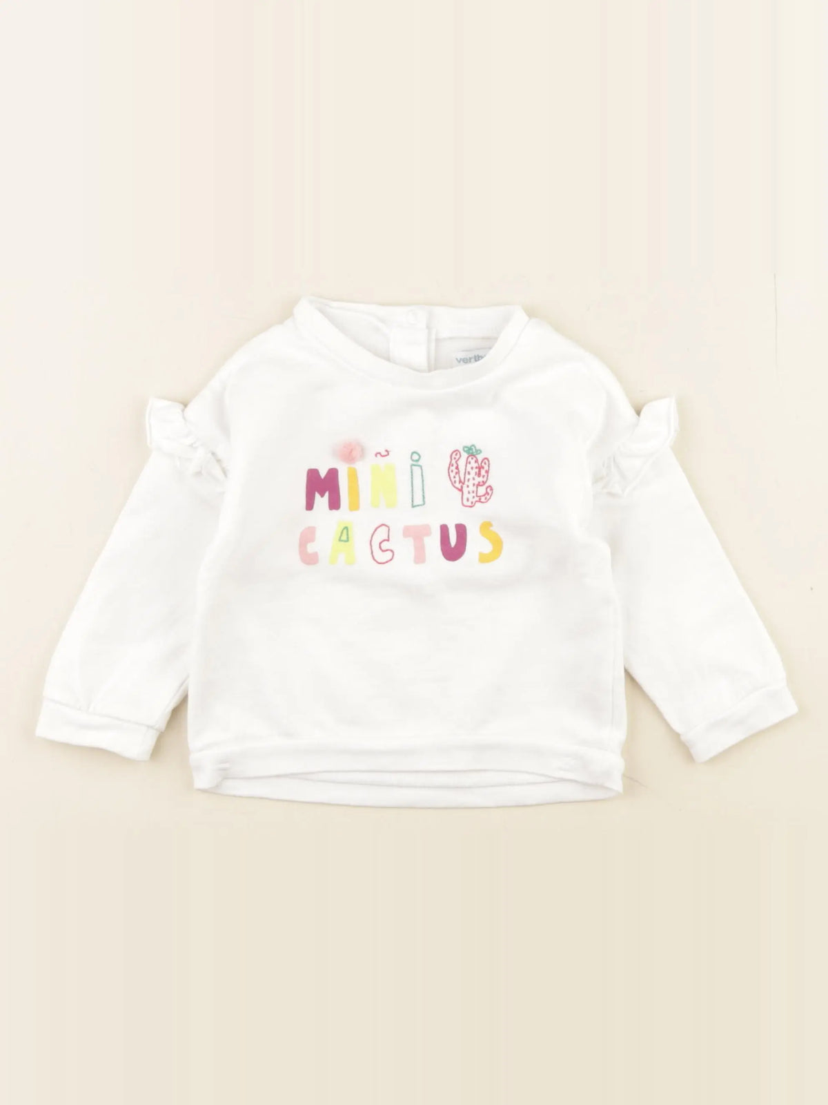 Vertbaudet - sweat blanc - 9 mois