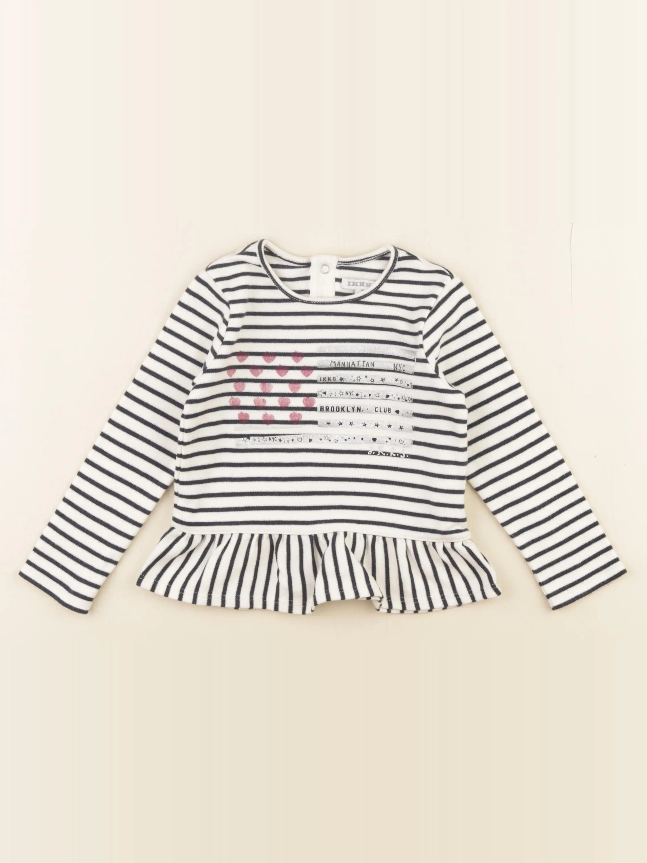 IKKS - tee-shirt blanc, bleu - 2 ans