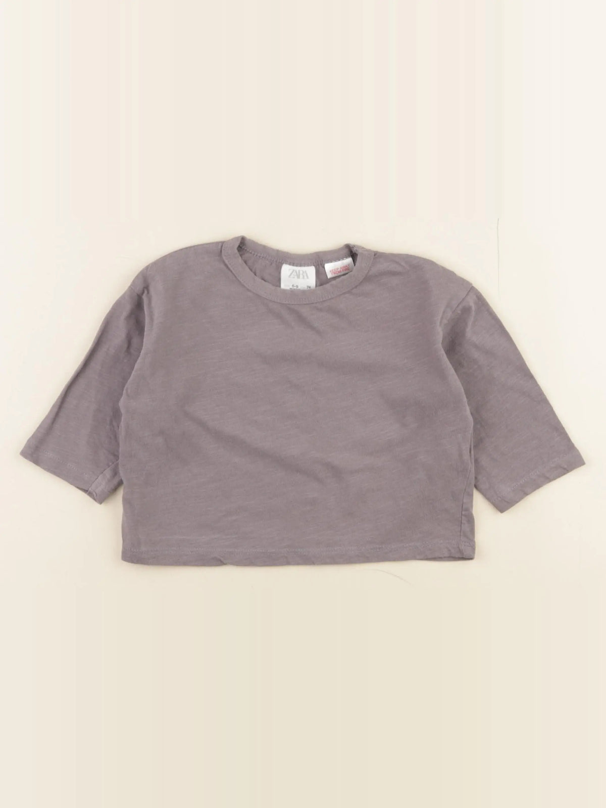 Zara - tee-shirt gris - 6/9 mois