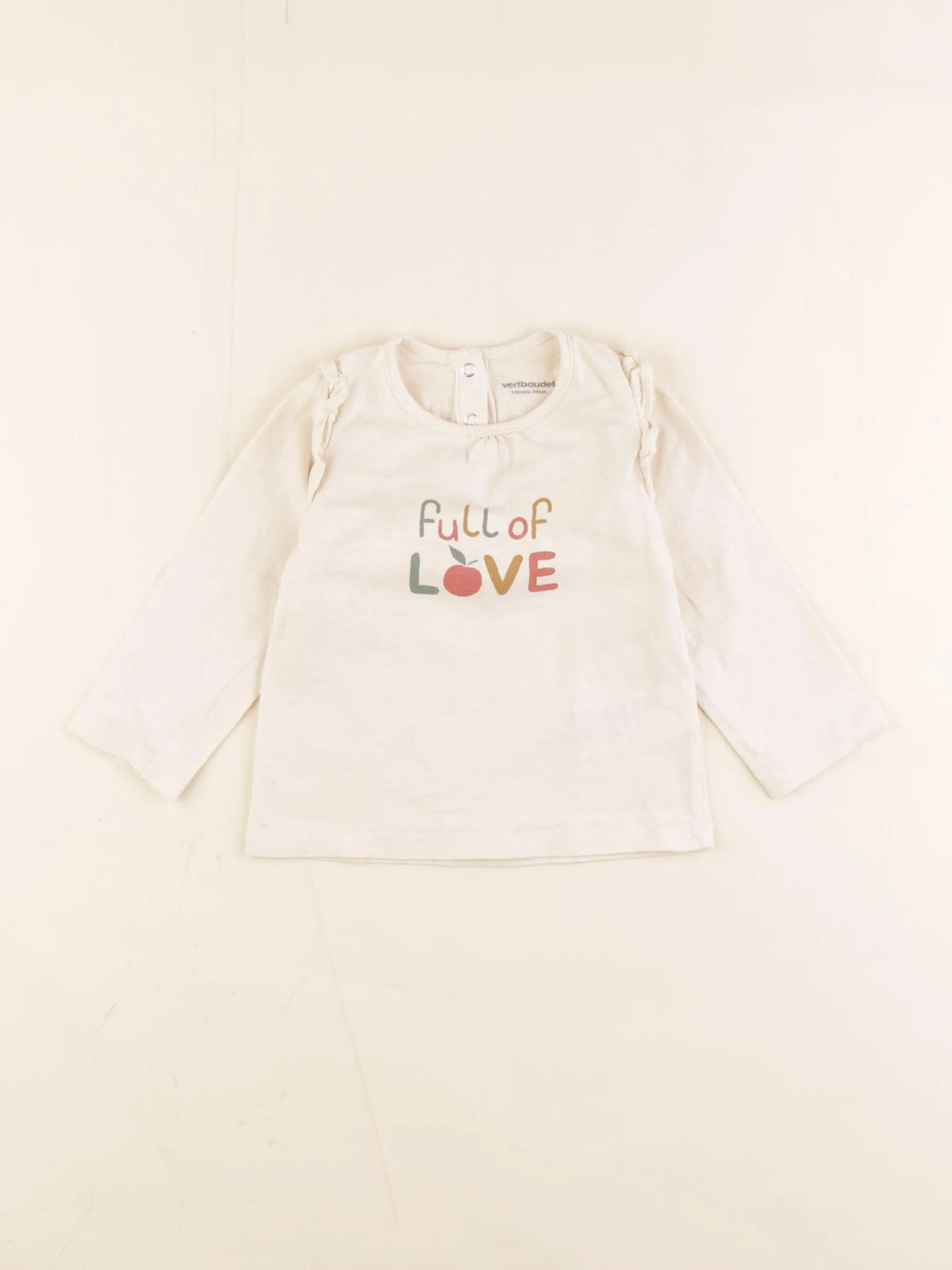 Vertbaudet - tee-shirt beige - 12 mois