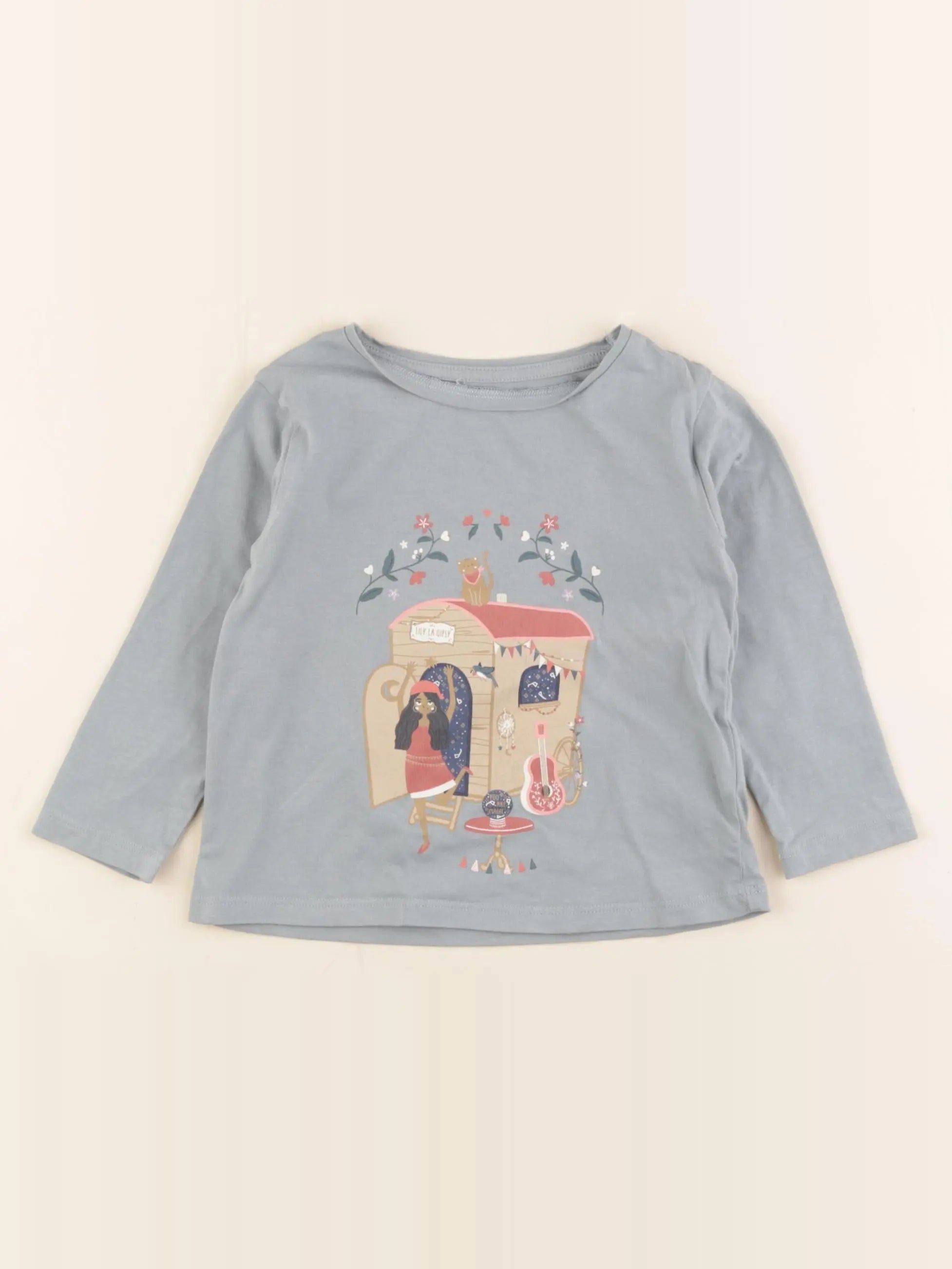 Vertbaudet - tee-shirt vert - 2 ans