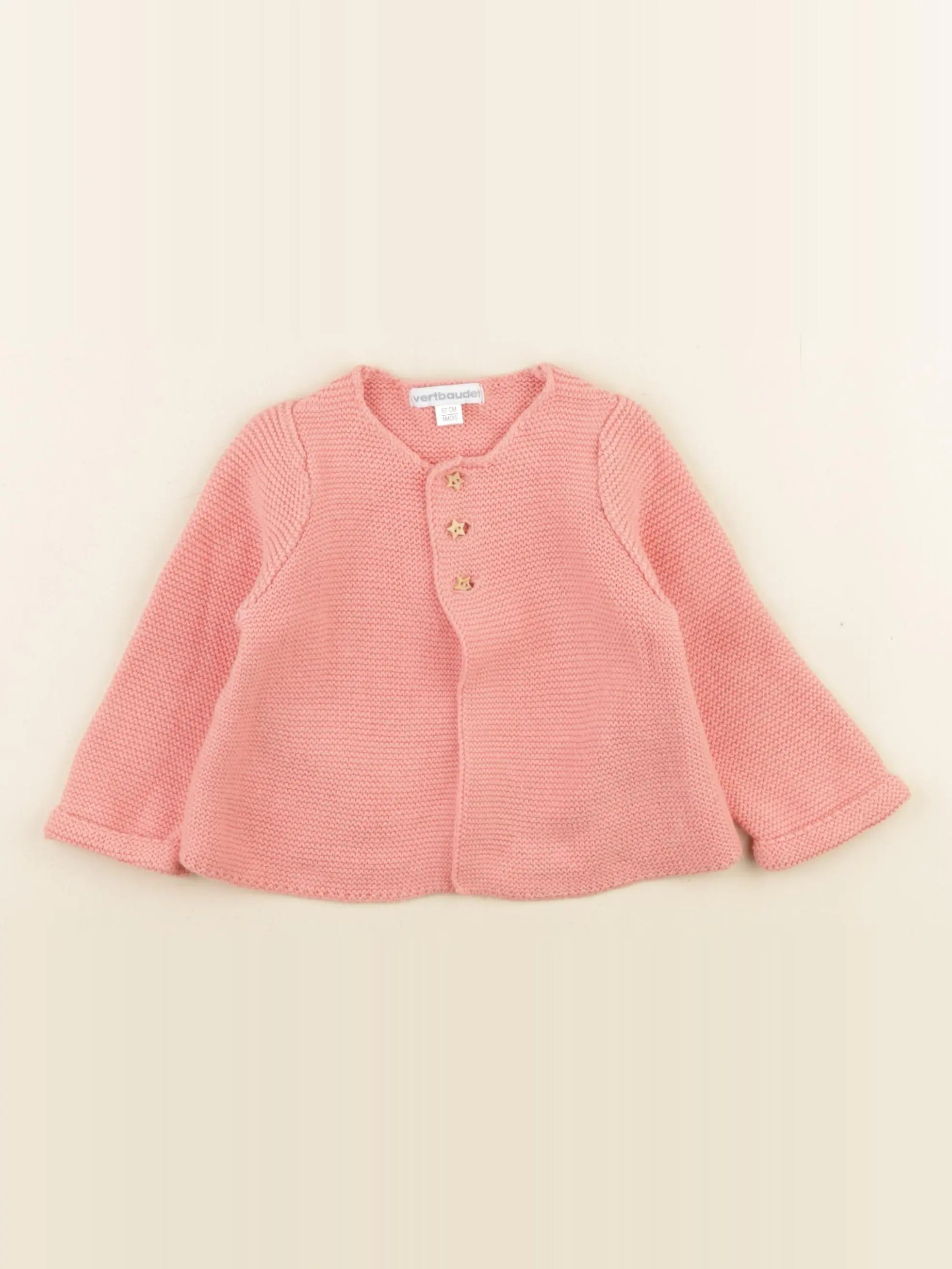 Vertbaudet - gilet rose - 6 mois