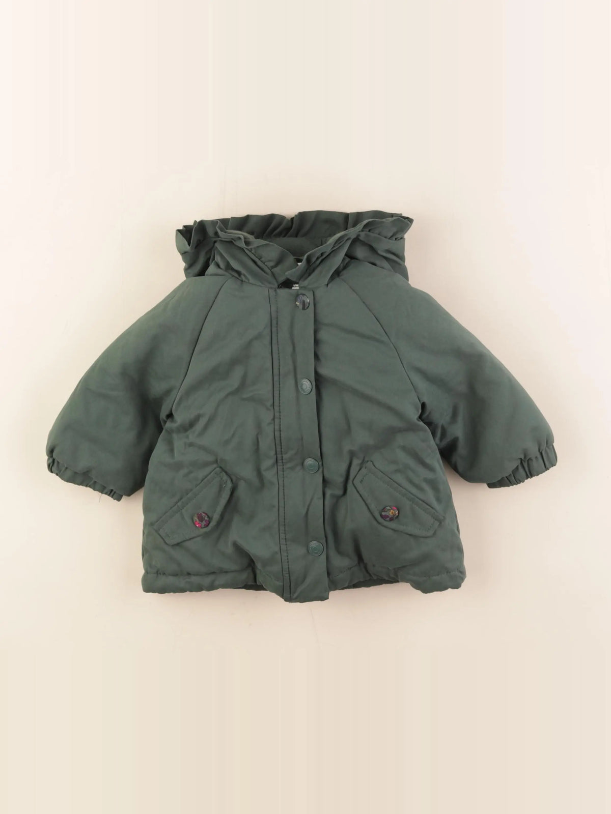 Tape à l'oeil - manteau doublure amovible vert - 6 mois