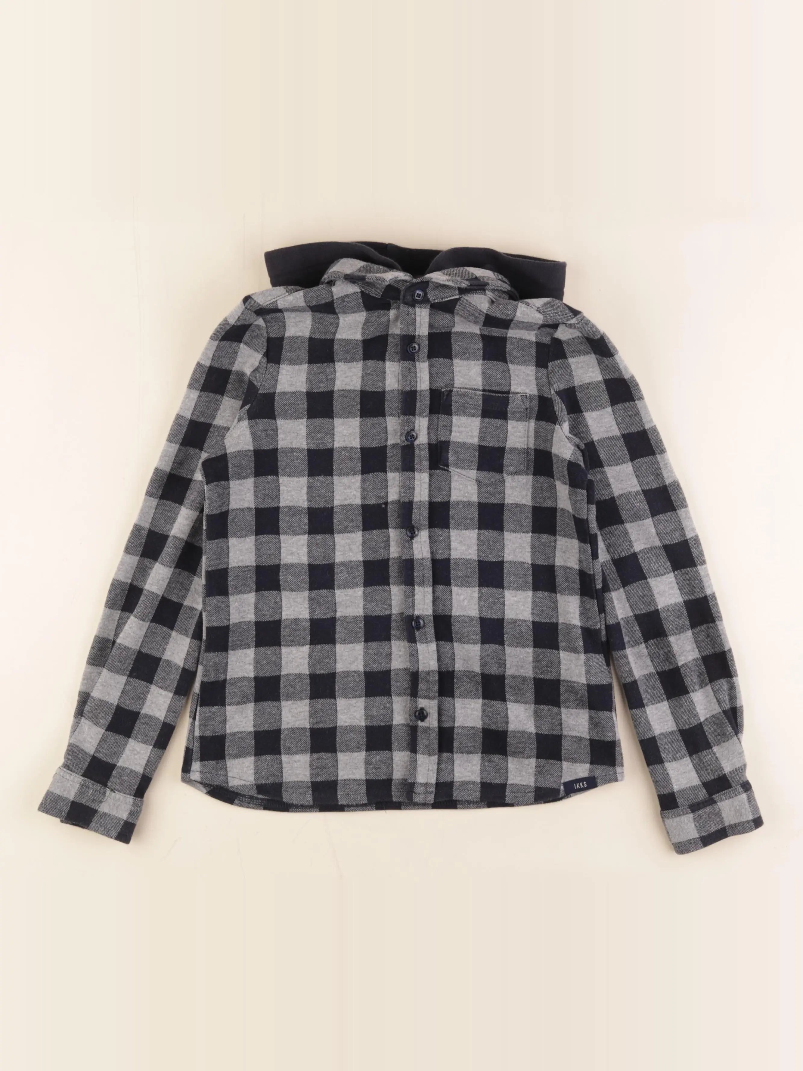 IKKS - chemise gris, bleu - 8 ans