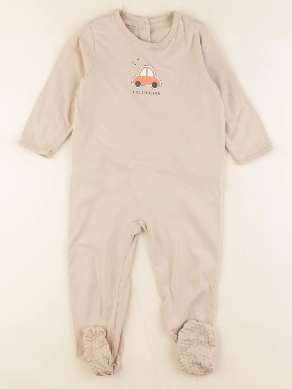 Vertbaudet - pyjama coton beige - 24 mois