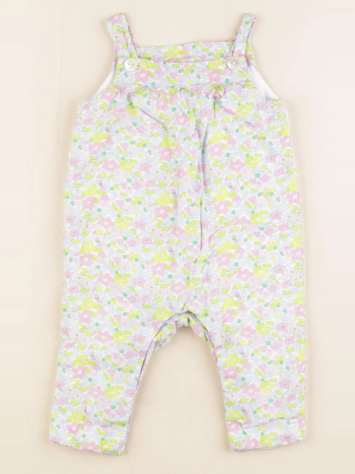 Jacadi - salopette doublé, liberty multicolore - 6 mois