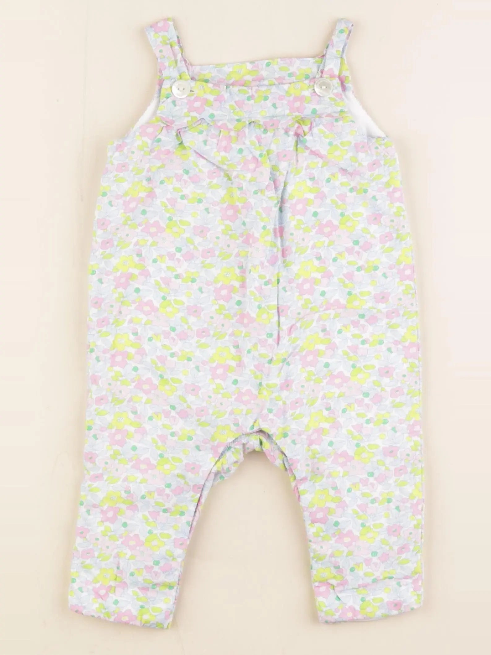Jacadi - salopette doublé, liberty multicolore - 6 mois