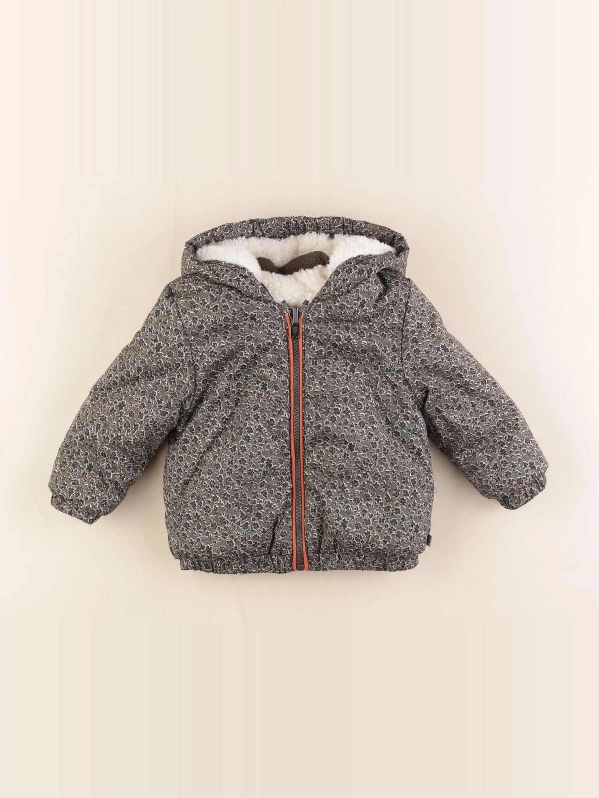 IKKS - doudoune réversible vert, beige - 18 mois