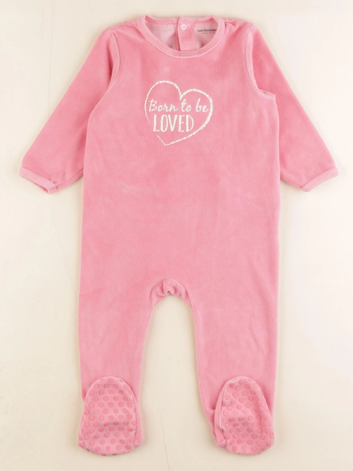 Vertbaudet - pyjama velours rose - 18 mois