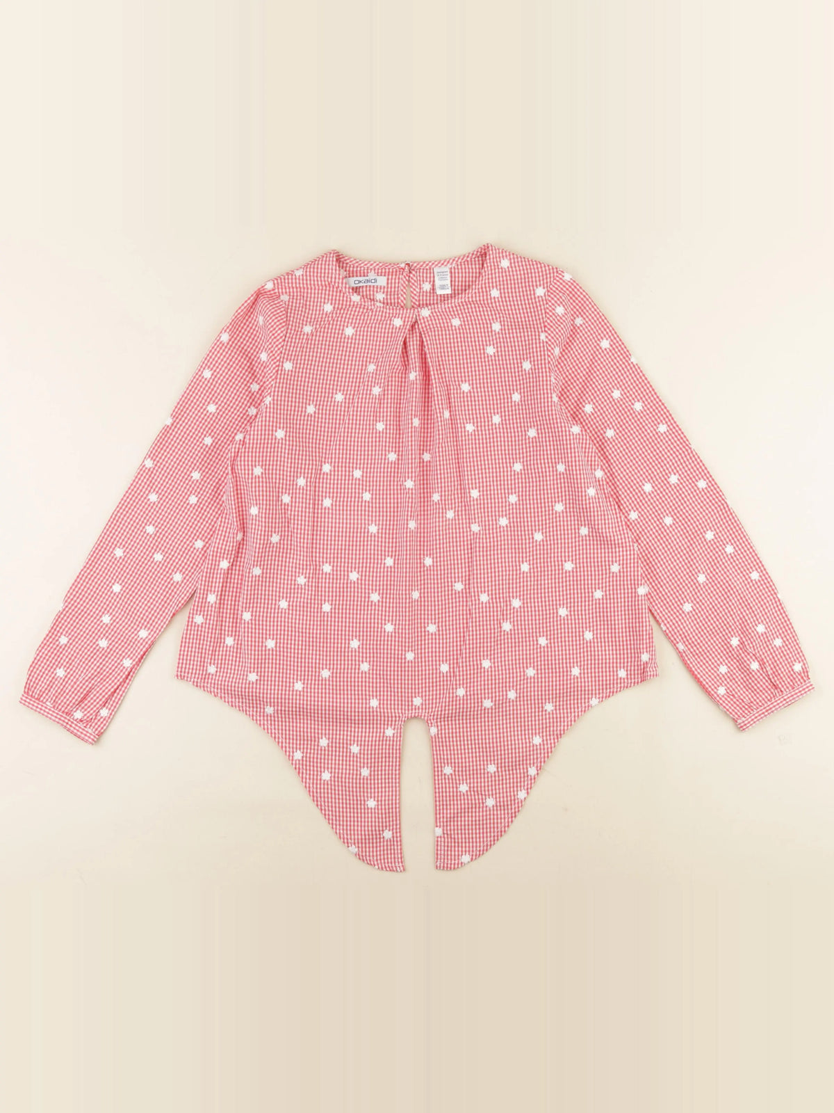 Okaidi - blouse rouge, blanc - 10 ans