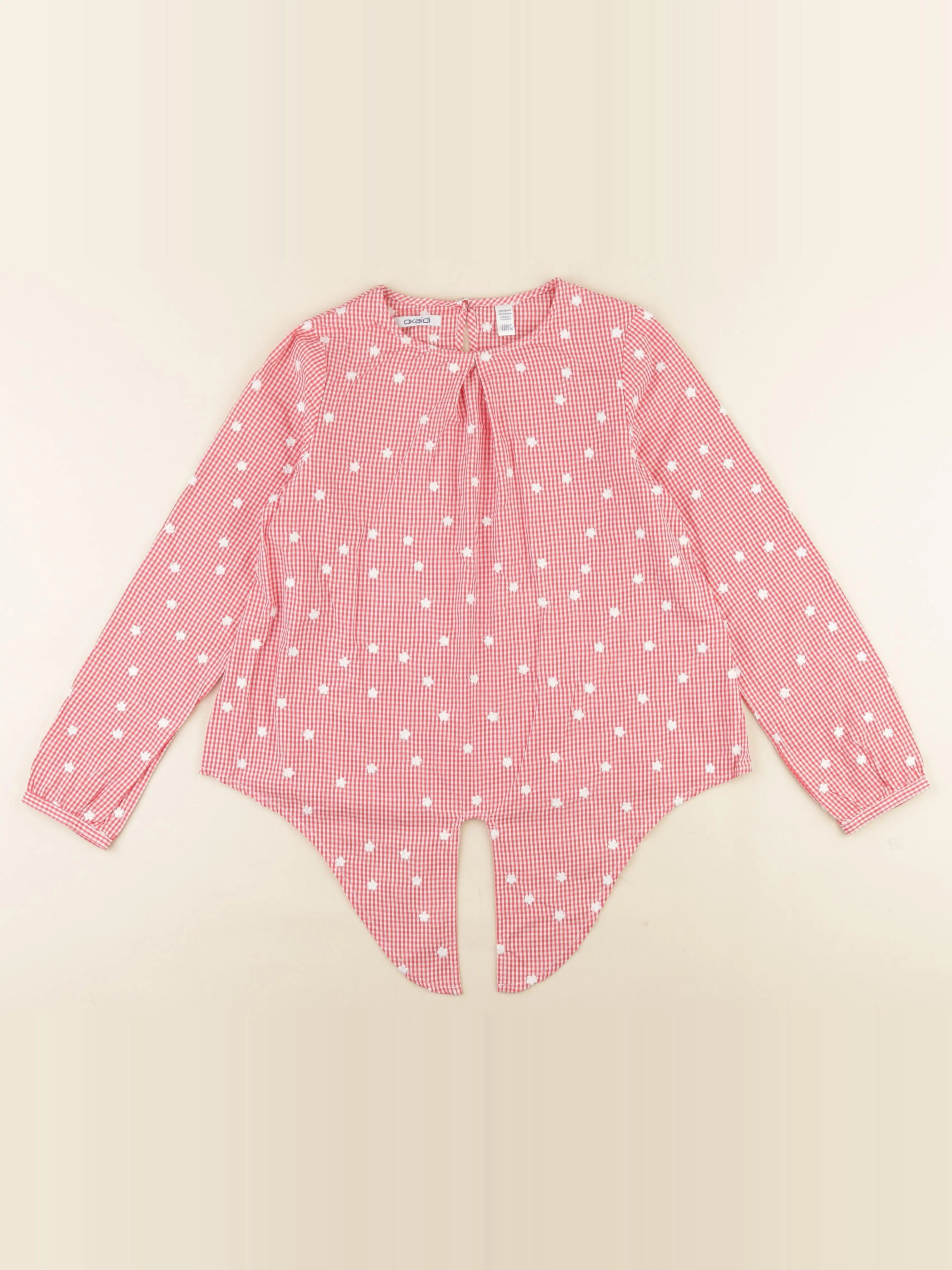Okaidi - blouse rouge, blanc - 10 ans