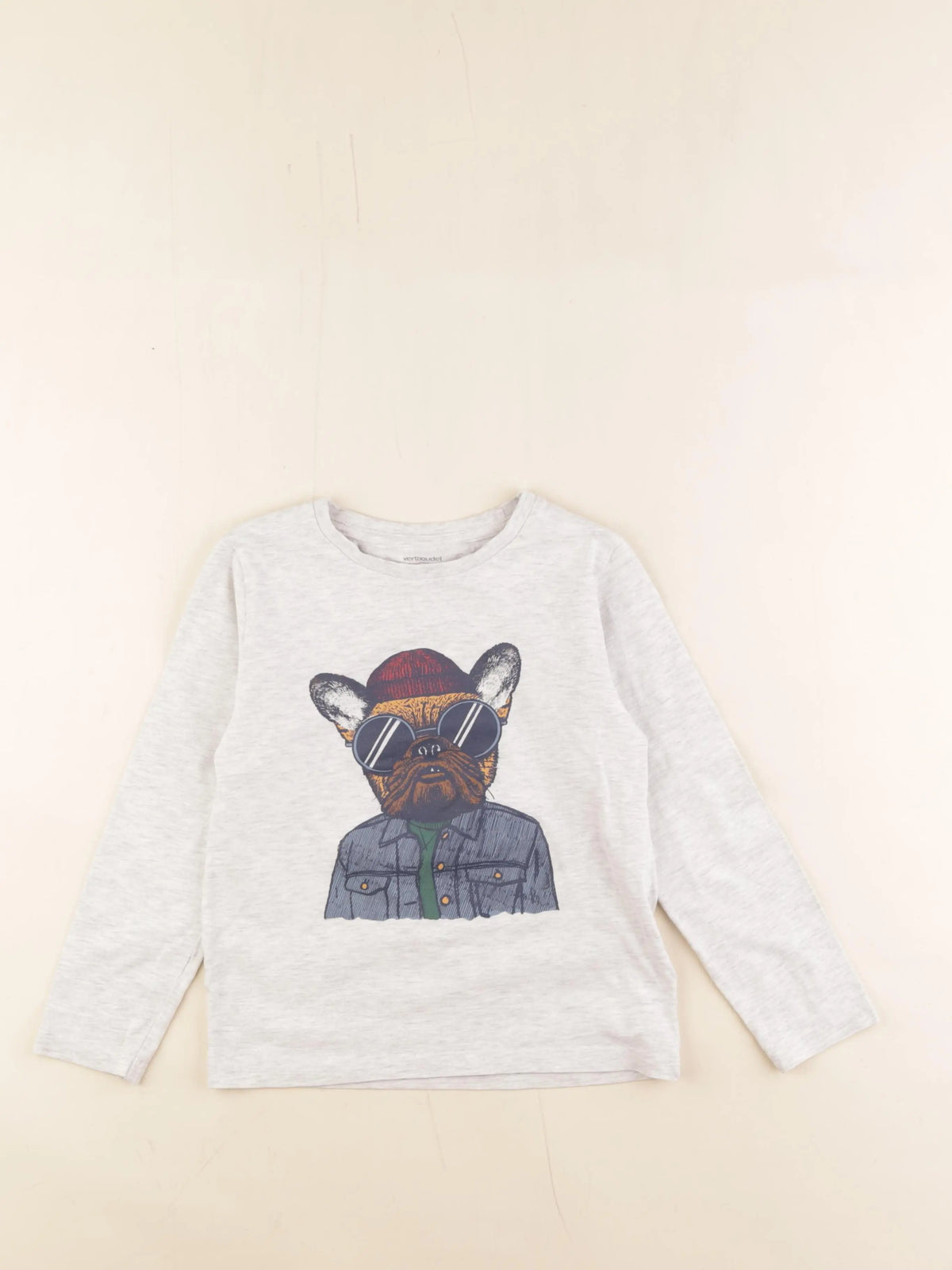 Vertbaudet - tee-shirt gris - 8 ans