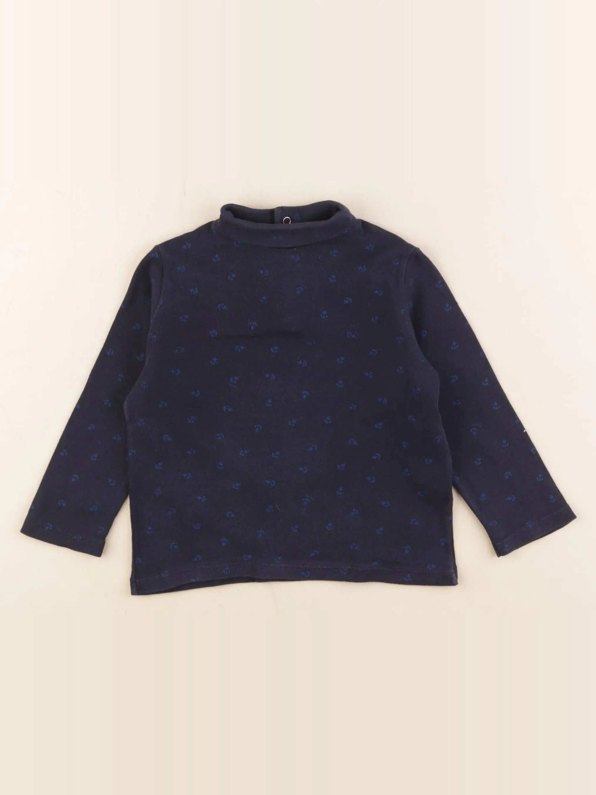 Petit Bateau - sous-pull bleu - 2 ans