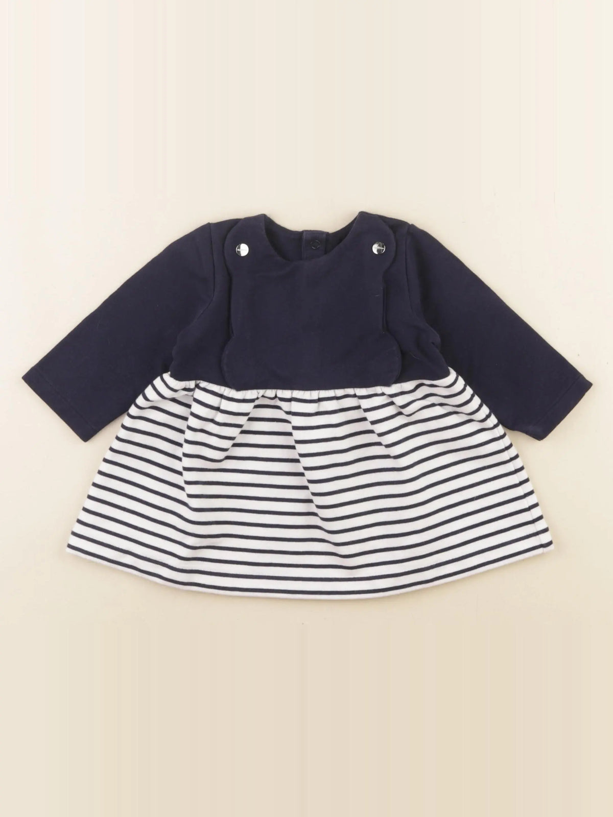 Jacadi - robe blanc, bleu - 6 mois