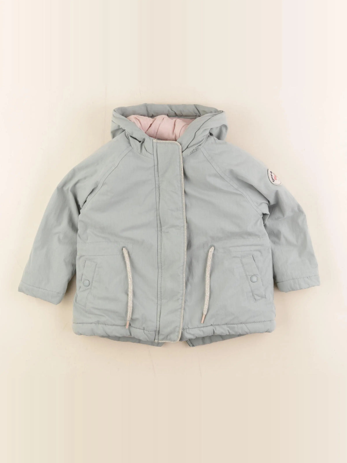 Vertbaudet - parka vert, or - 2 ans