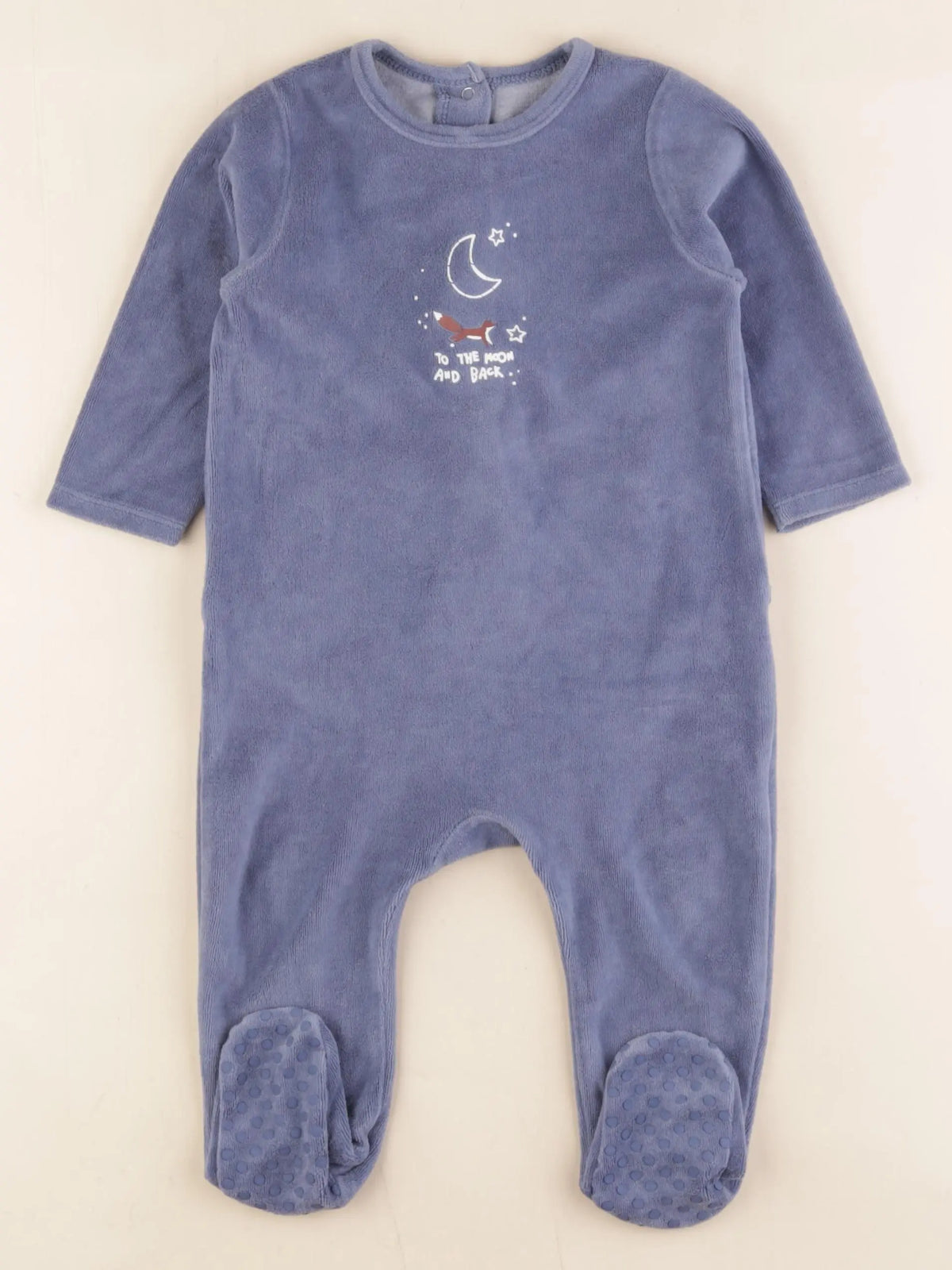 Vertbaudet - pyjama velours bleu - 12 mois