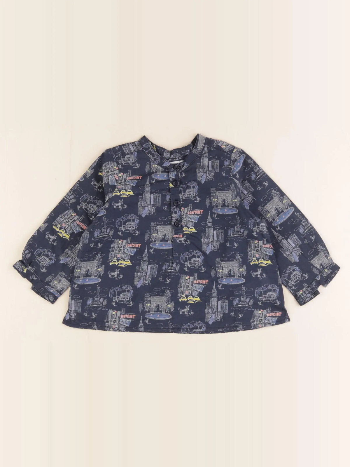 Bonpoint - chemise bleu - 12 mois